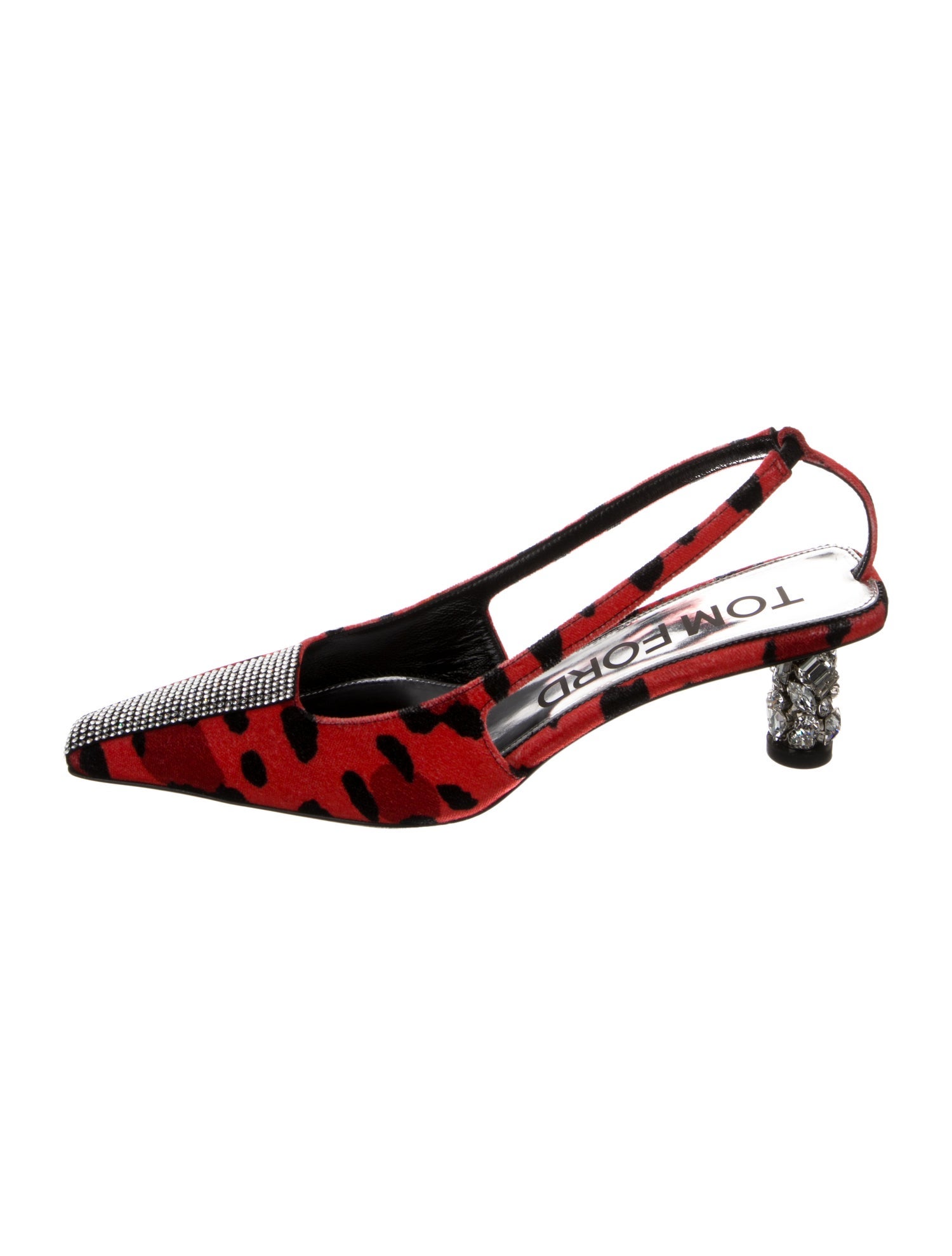Tom Ford Velvet Printed Slingback Pumps