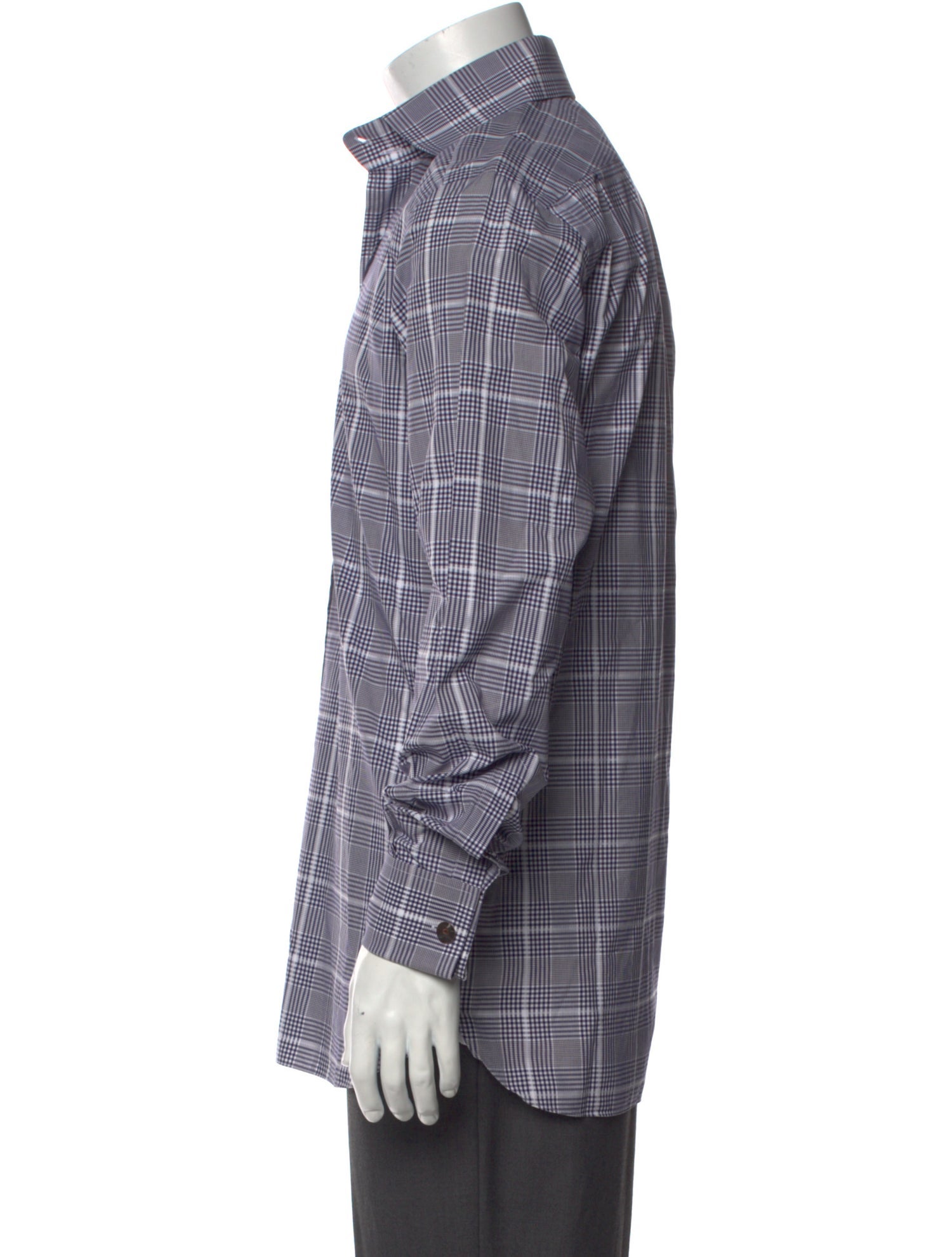 Tom Ford Plaid Print Long Sleeve Dress Shirt
