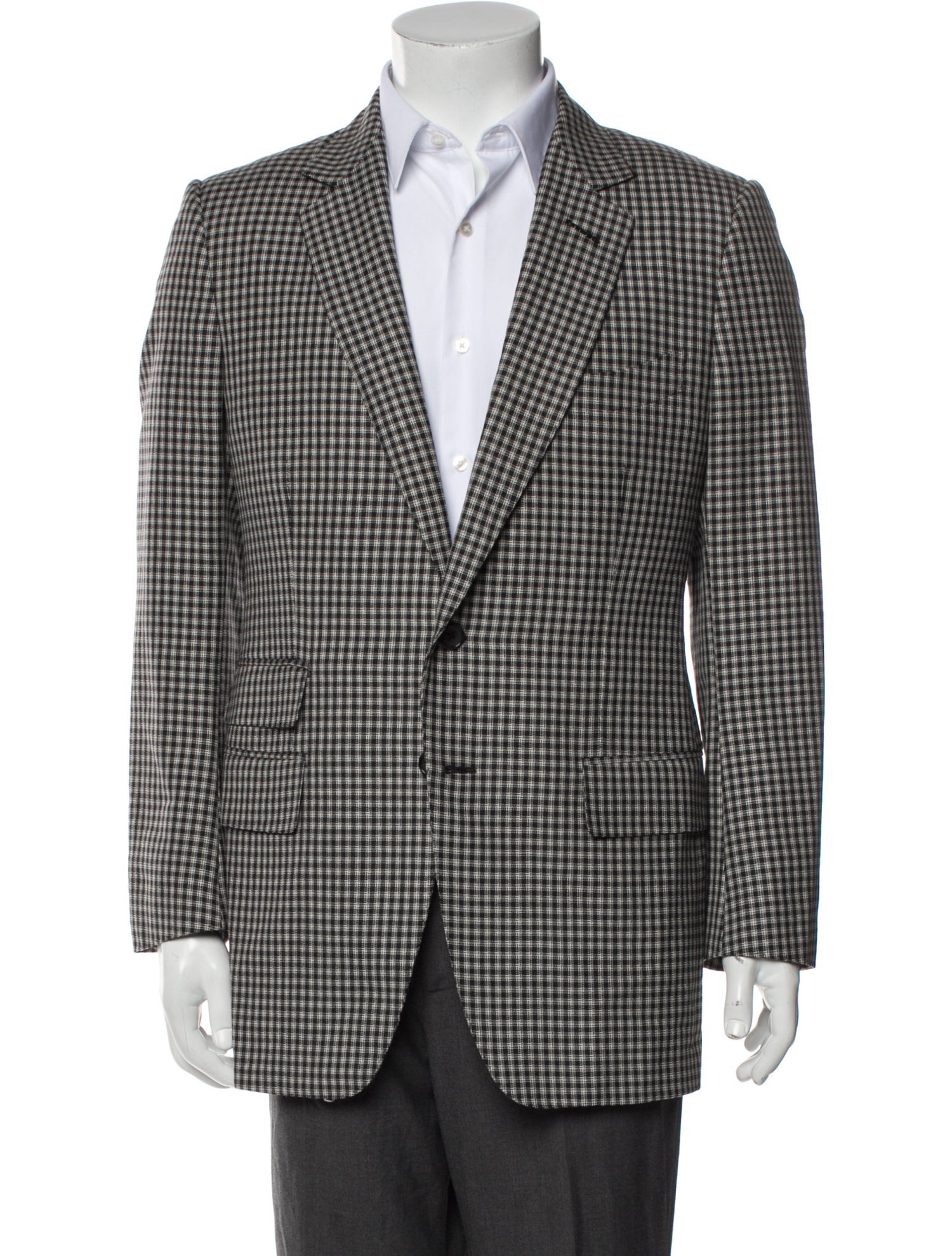 Tom Ford Wool Plaid Print Blazer