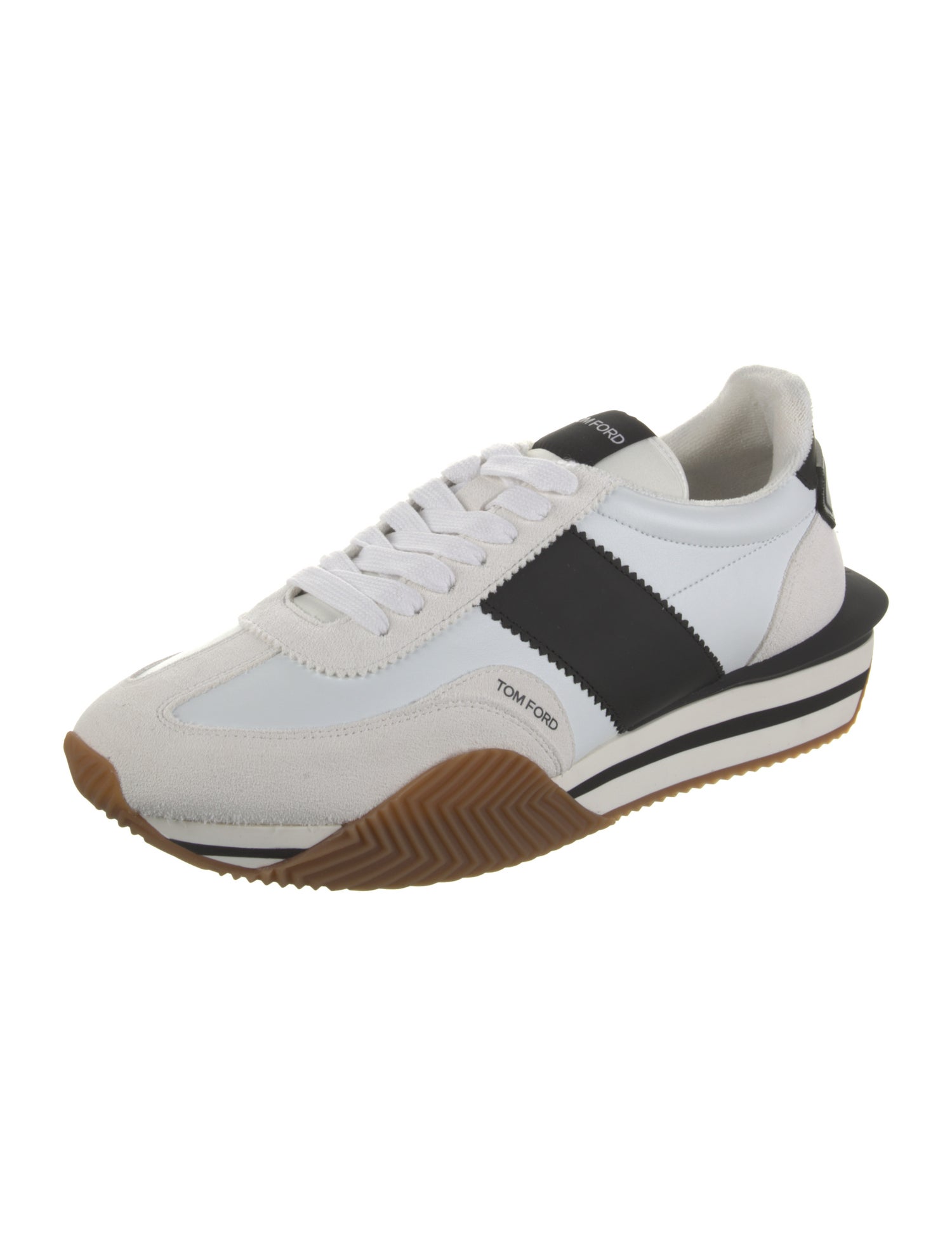 Tom Ford Leather Colorblock Pattern Athletic Sneakers