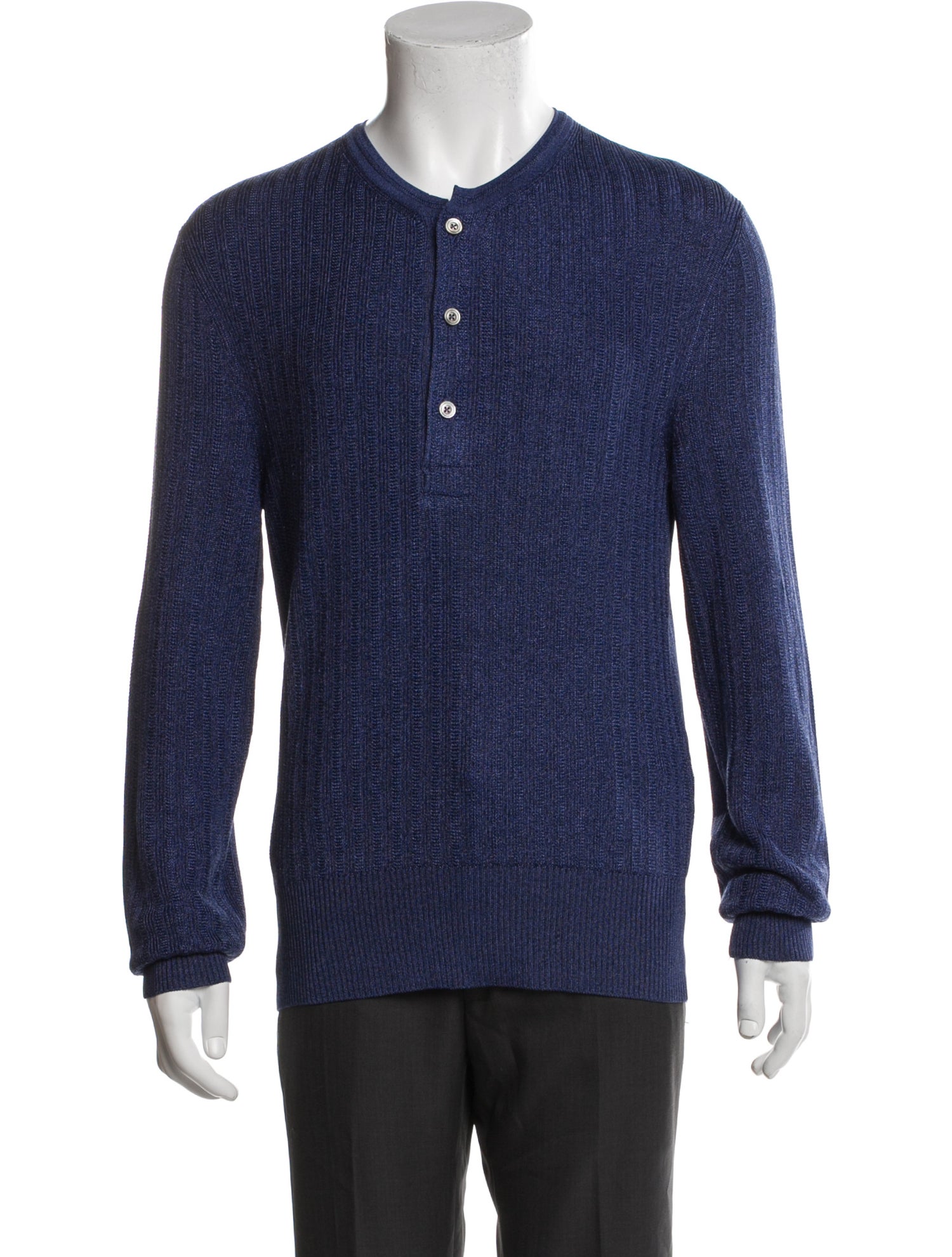 Tom Ford Silk Crew Neck Polo Sweater