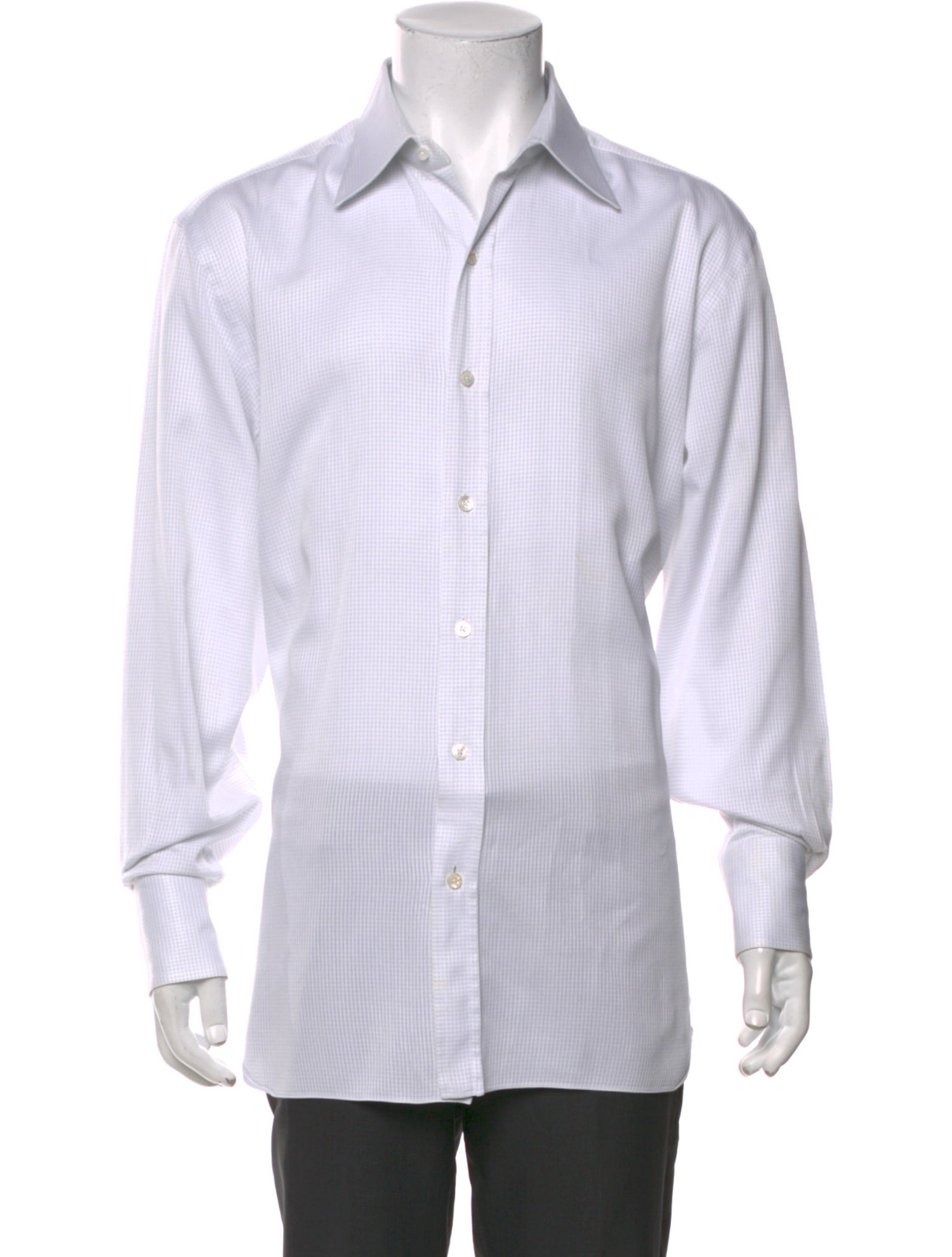 Tom Ford Plaid Print Long Sleeve Dress Shirt