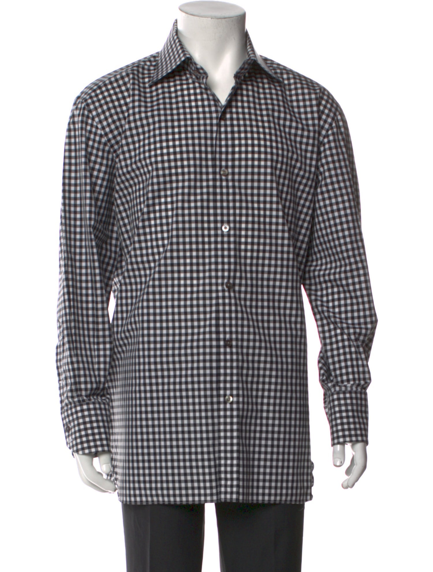 Tom Ford Plaid Print Long Sleeve Dress Shirt