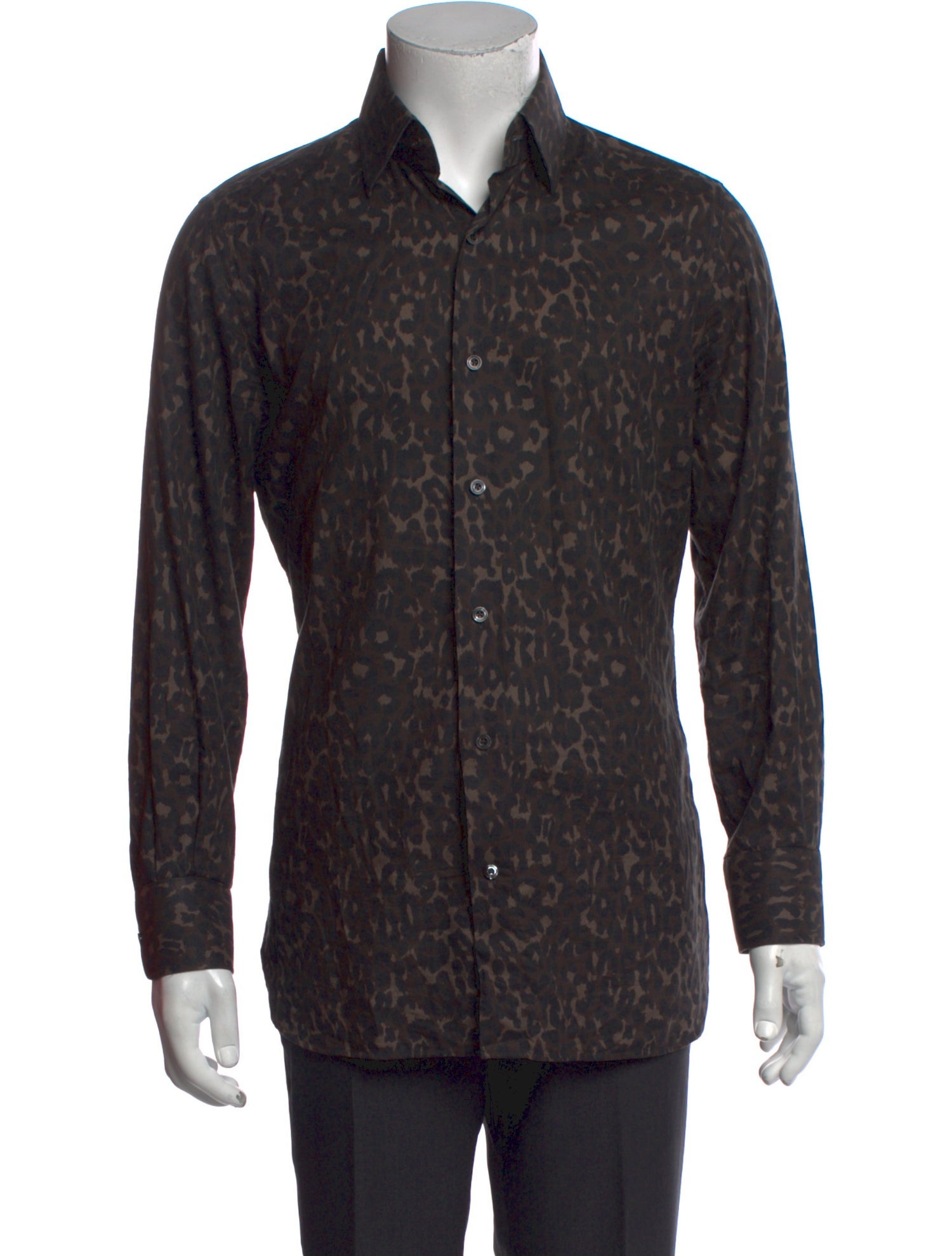 Tom Ford Animal Print Long Sleeve Shirt