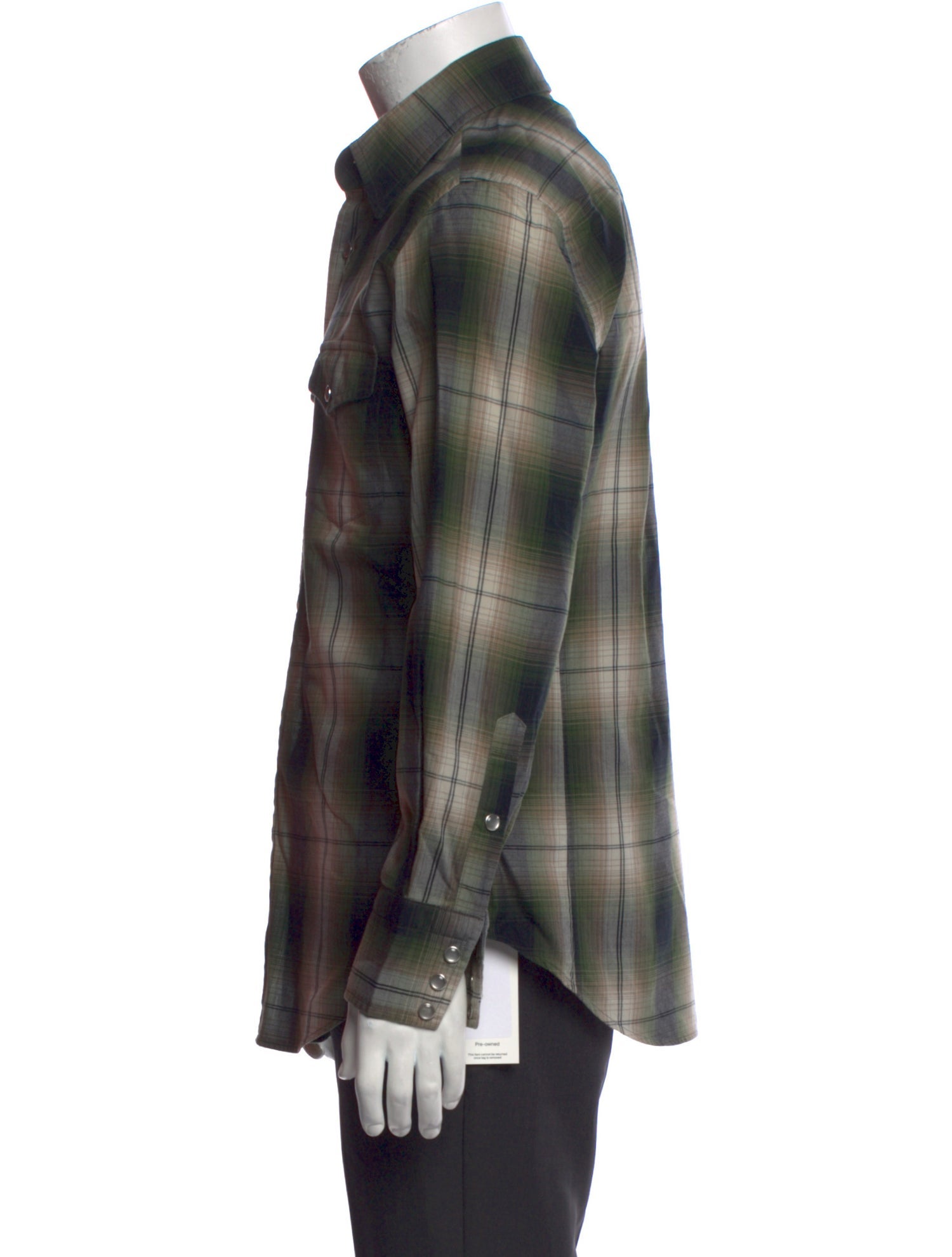 Tom Ford Plaid Print Long Sleeve Western Shirt