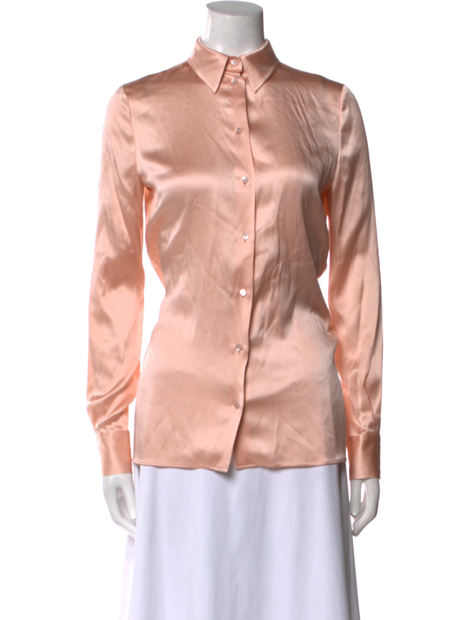 Tom Ford Silk Long Sleeve Button-Up Top