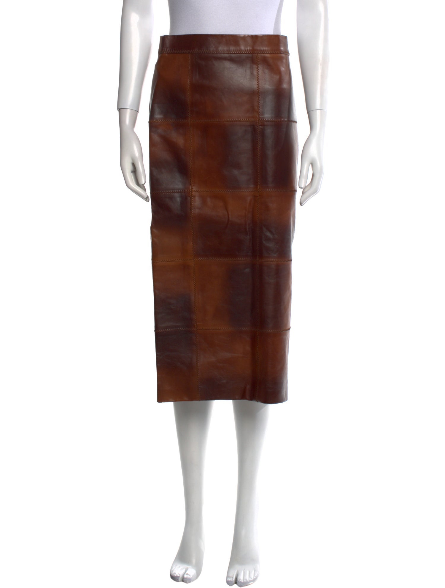 Tom Ford Leather Midi Length Skirt w/ Tags