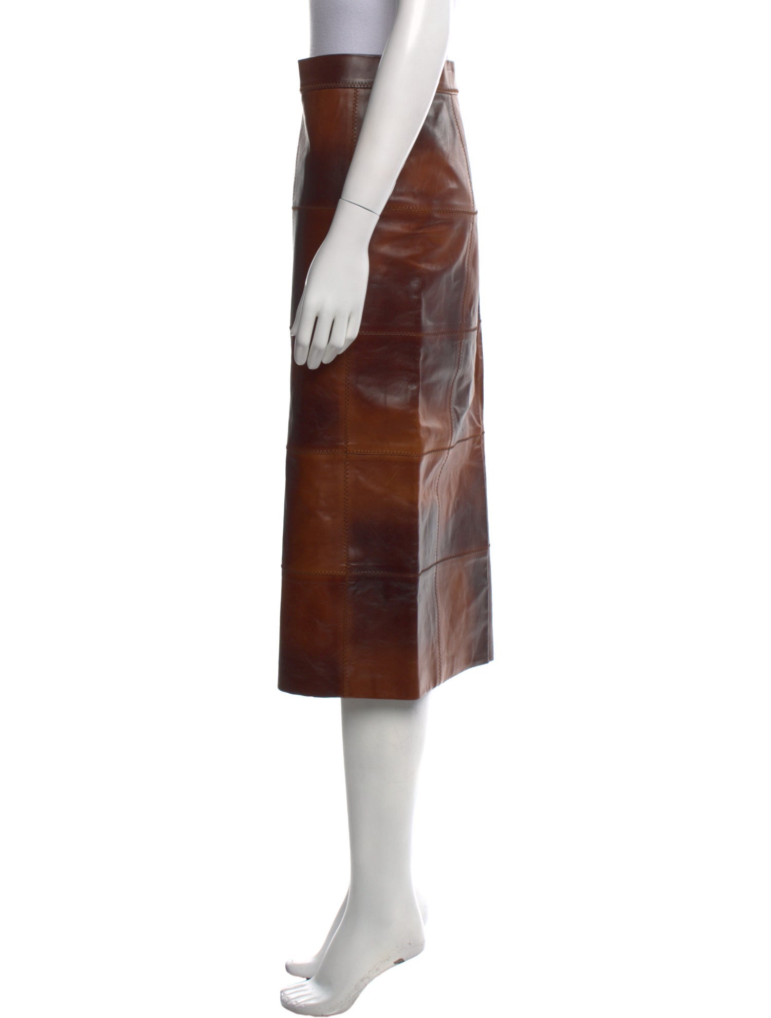 Tom Ford Leather Midi Length Skirt w/ Tags
