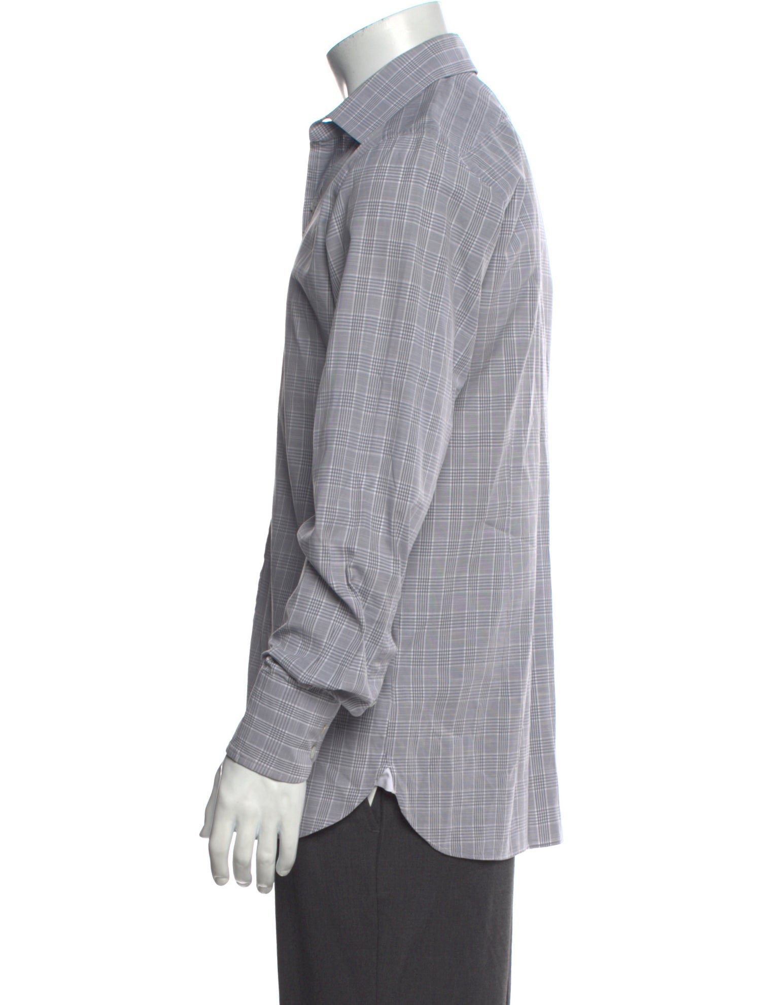 Tom Ford Plaid Print Long Sleeve Dress Shirt