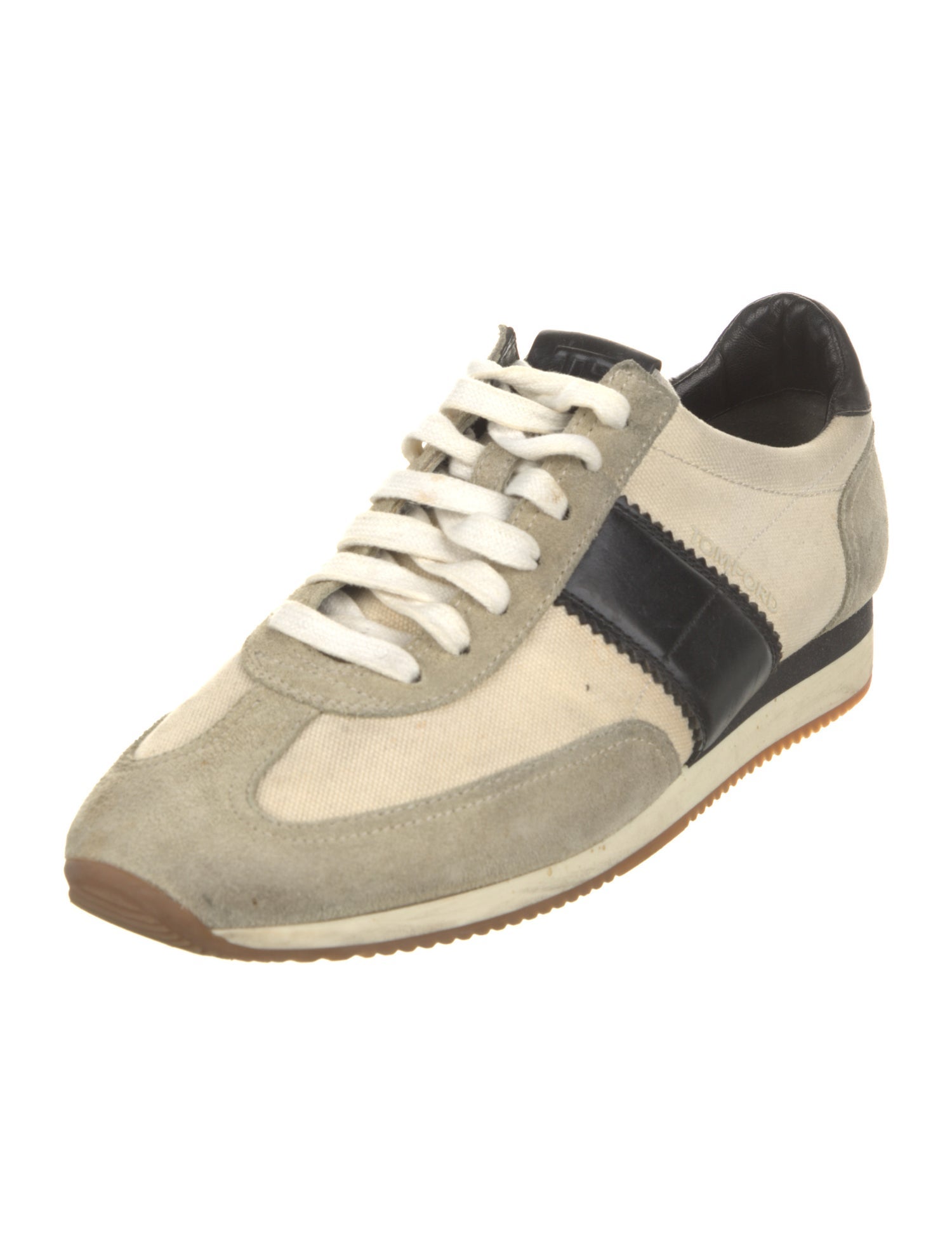 Tom Ford Suede Colorblock Pattern Athletic Sneakers