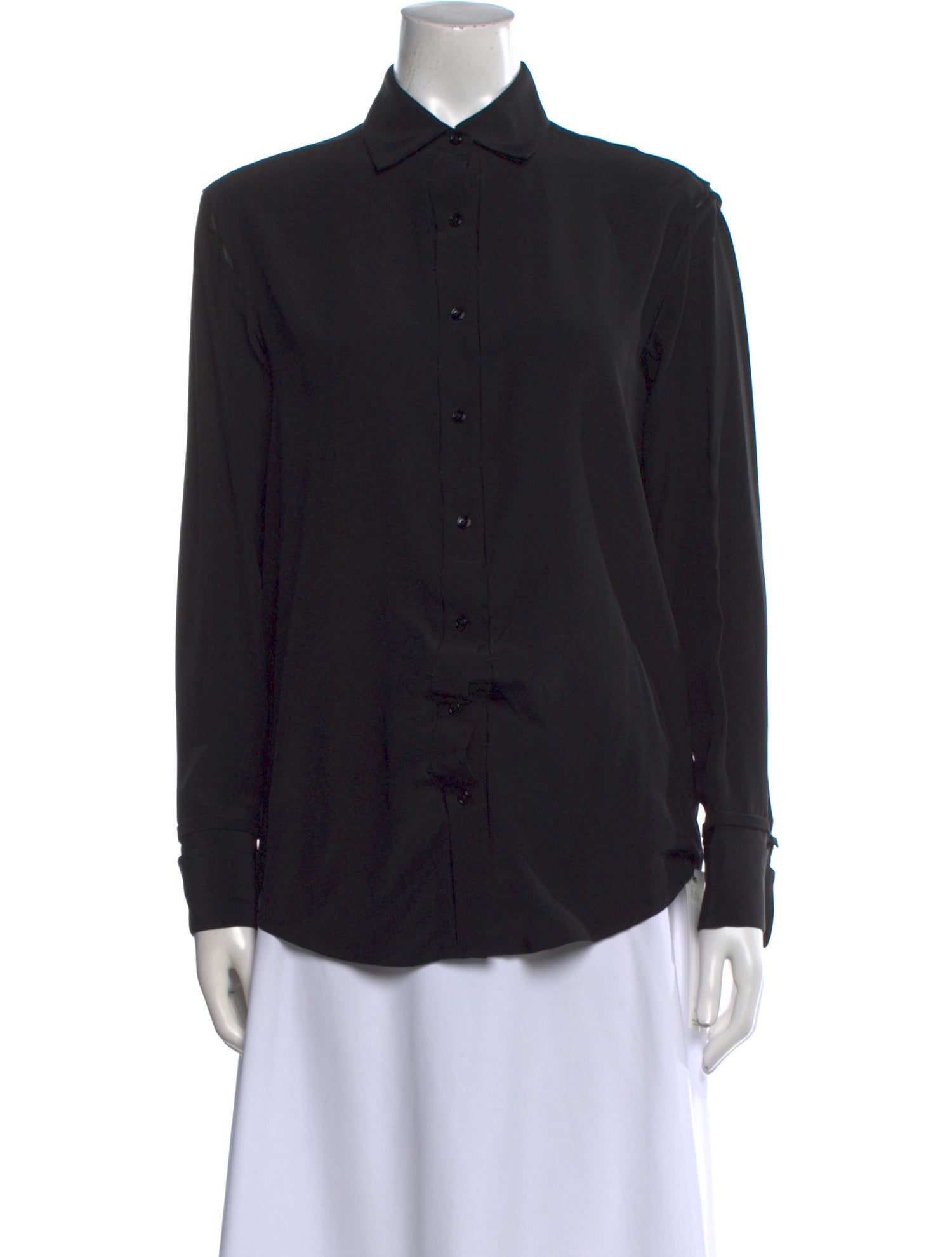 Tom Ford Silk Long Sleeve Button-Up Top