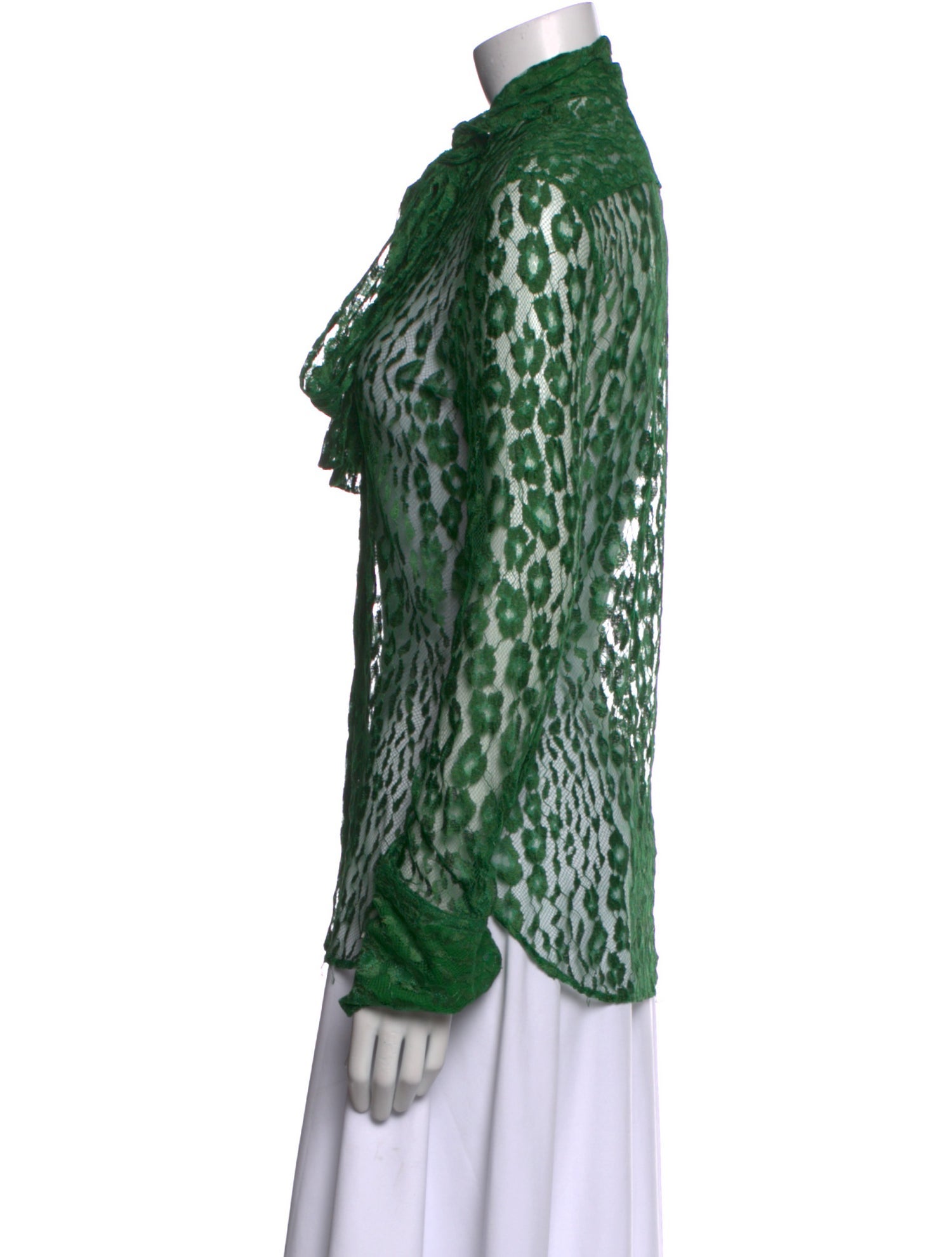 Tom Ford Animal Print Mock Neck Button-Up Top