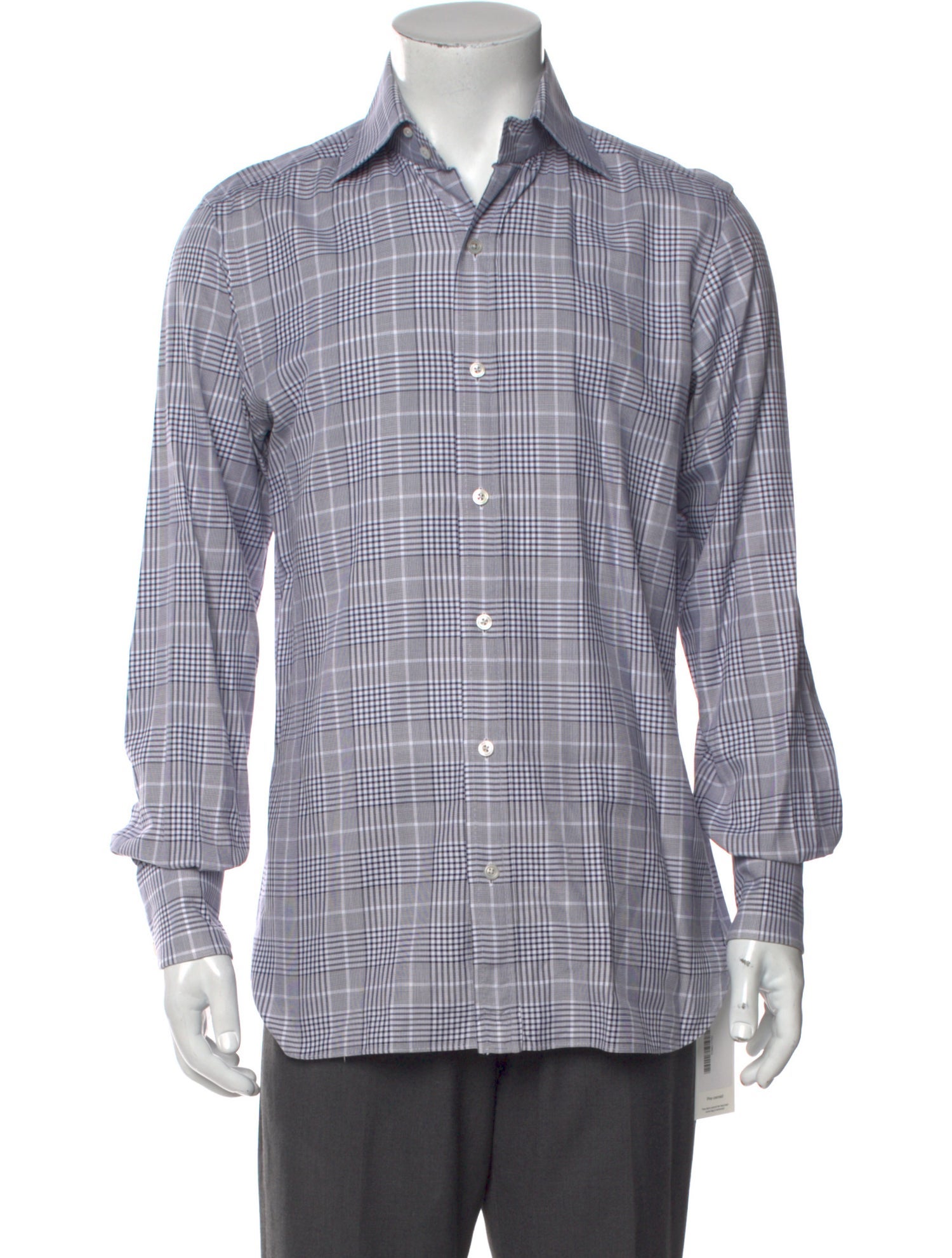 Tom Ford Plaid Print Long Sleeve Dress Shirt