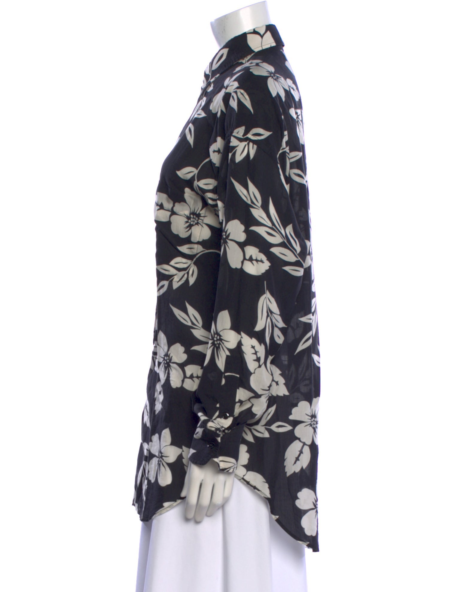 Tom Ford Floral Print Long Sleeve Button-Up Top