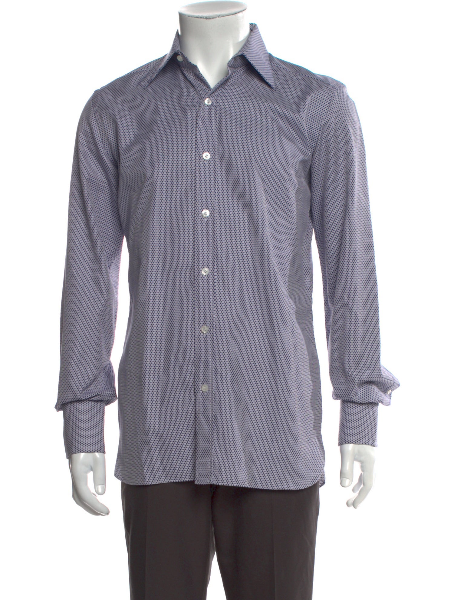 Tom Ford Plaid Print Long Sleeve Dress Shirt