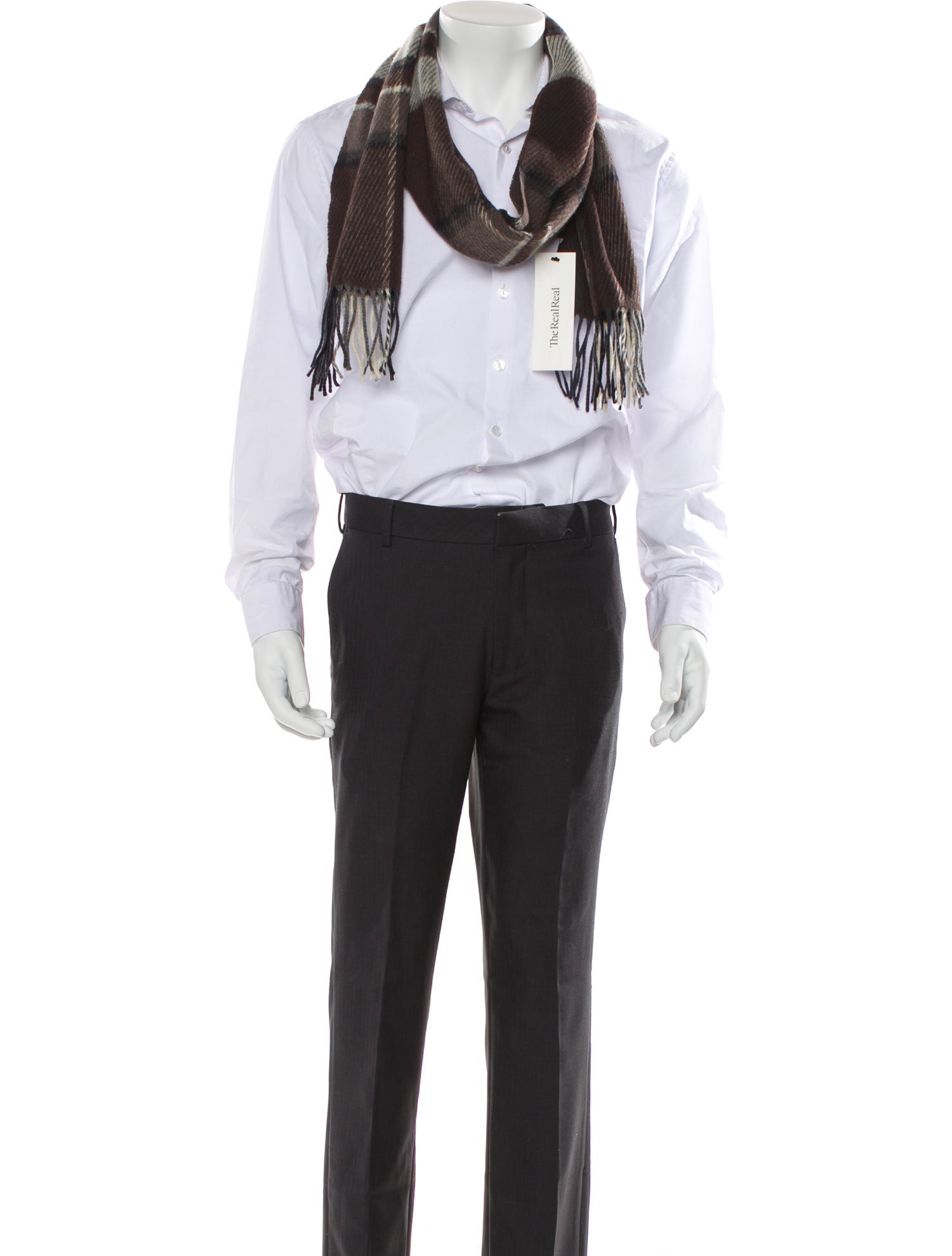 Tom Ford Wool Plaid Print Scarf