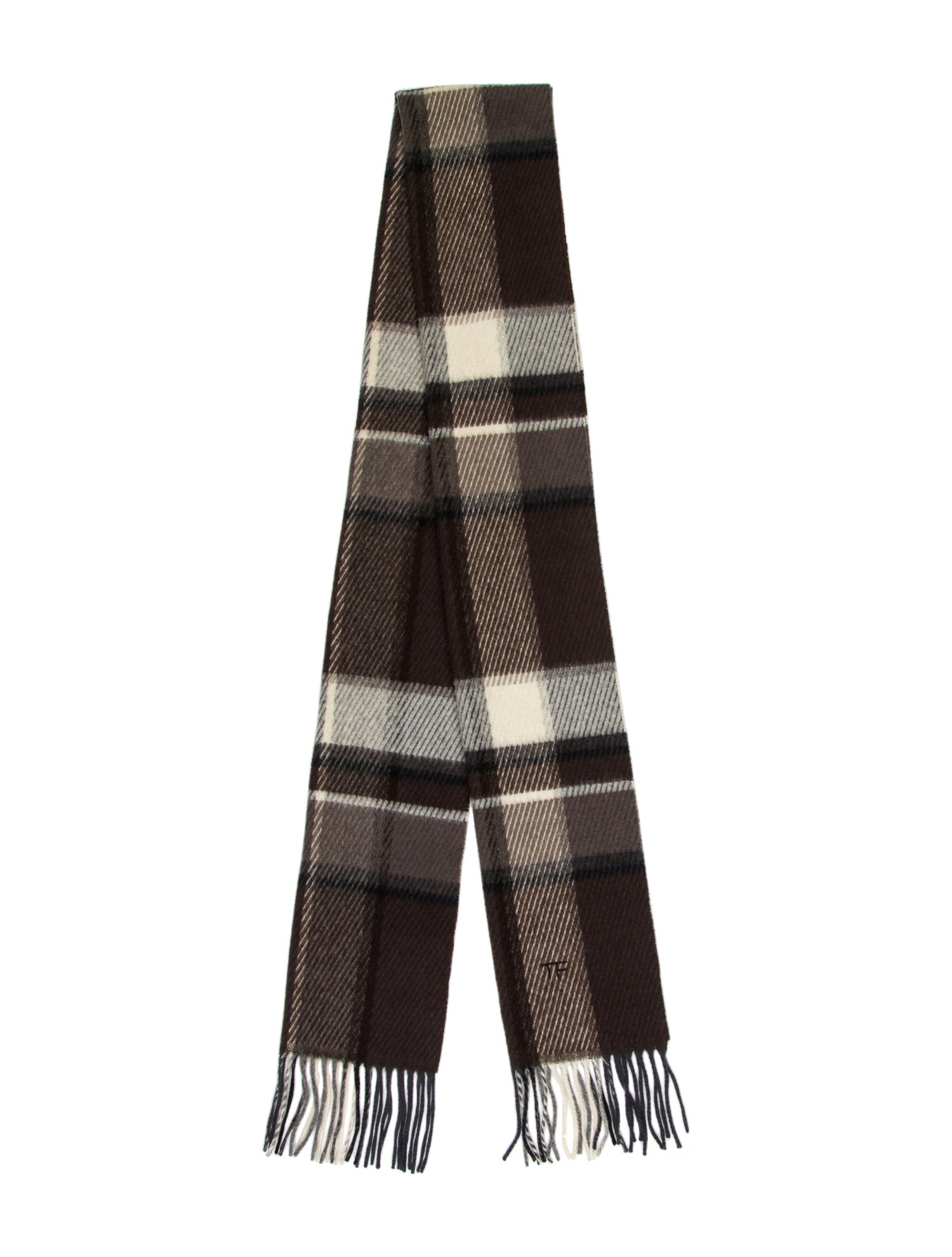 Tom Ford Wool Plaid Print Scarf