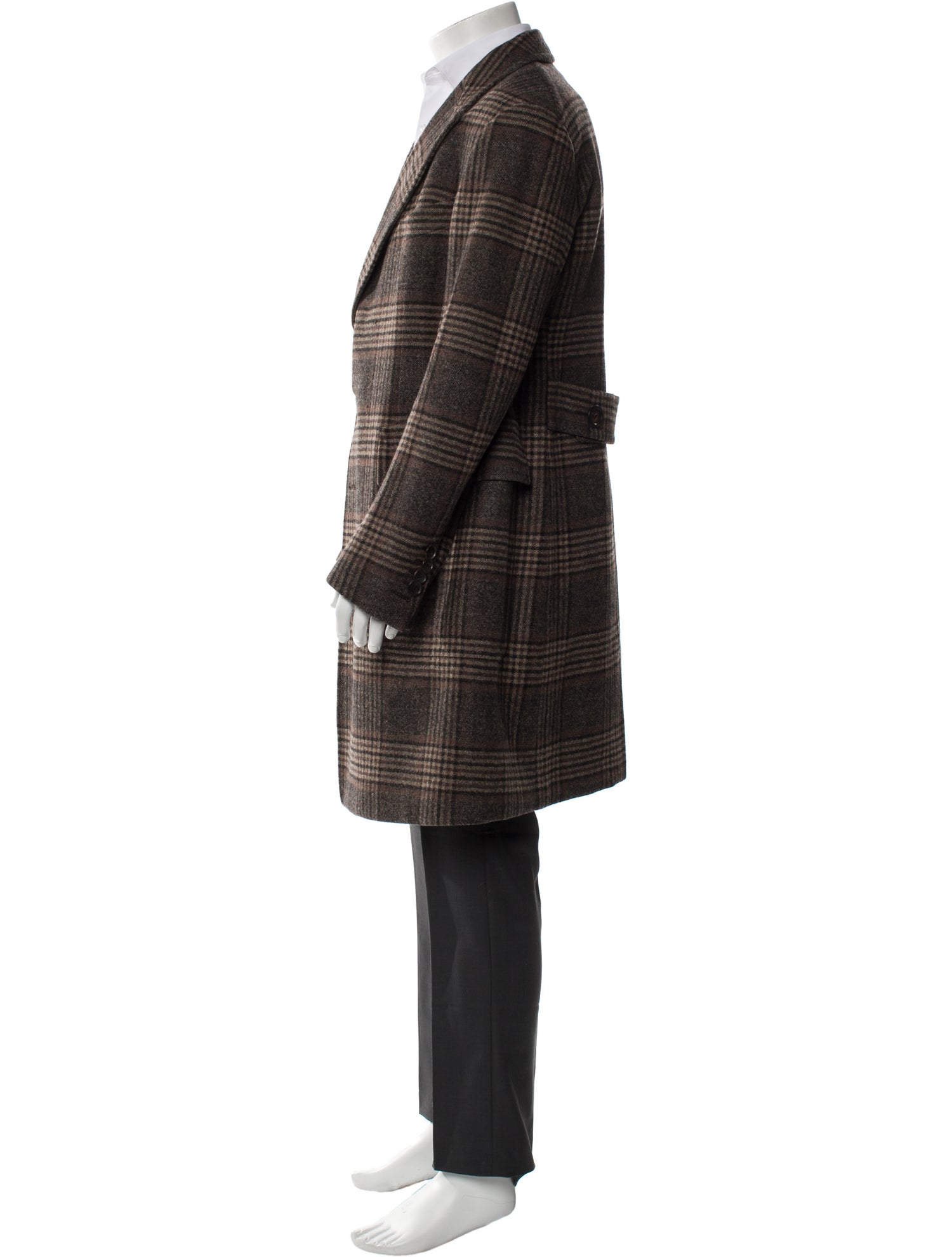 Tom Ford Wool Plaid Print Overcoat