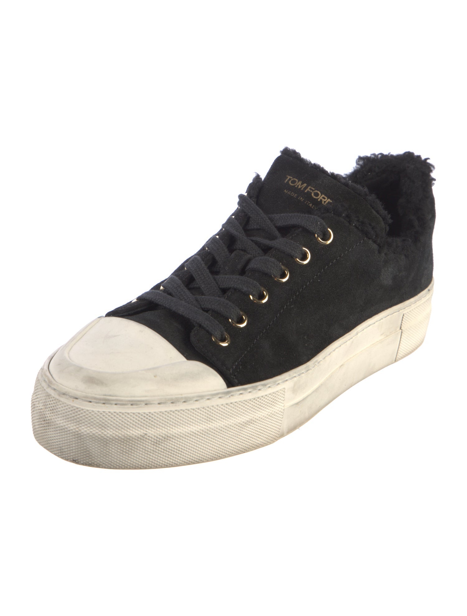 Tom Ford Suede Colorblock Pattern Sneakers