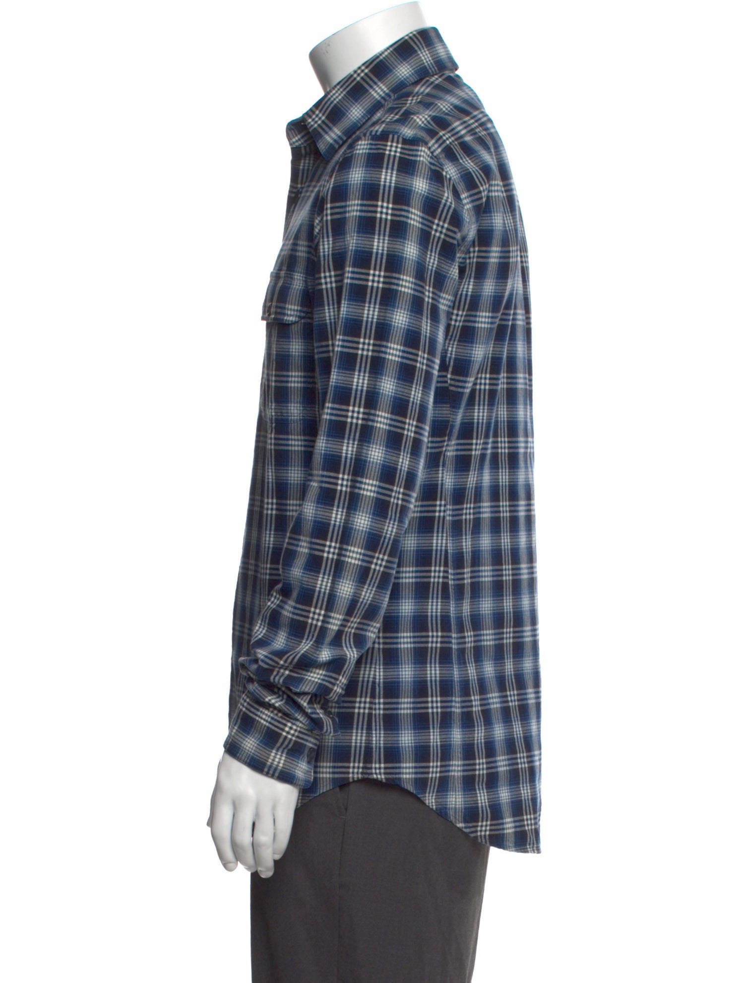 Tom Ford Plaid Print Long Sleeve Dress Shirt