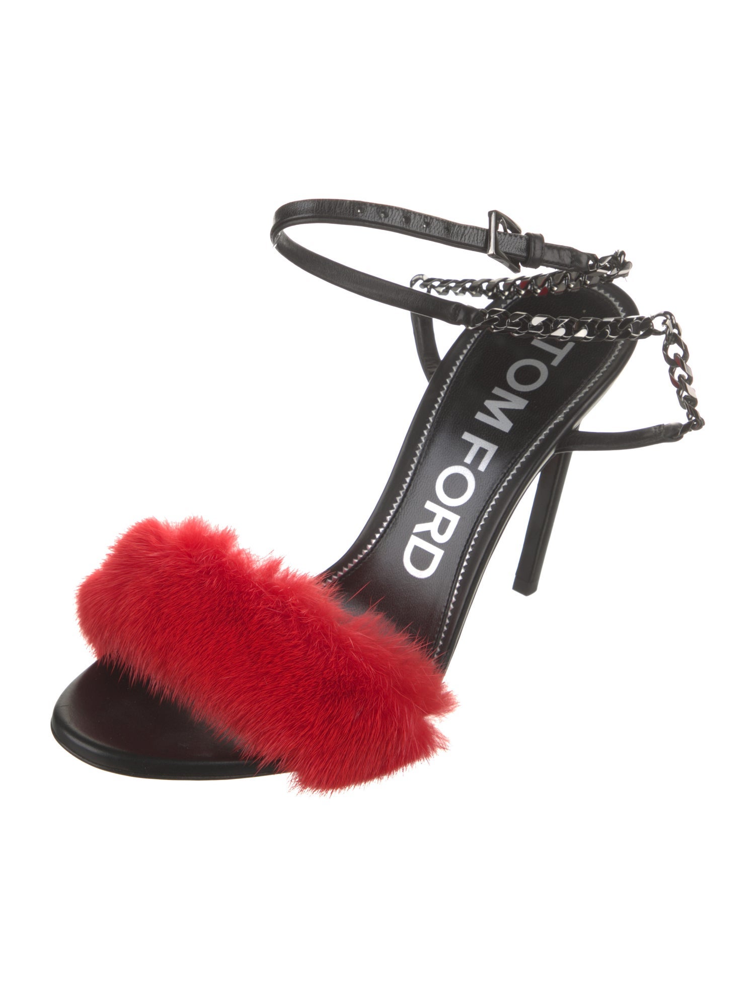 Tom Ford Leather Colorblock Pattern Sandals