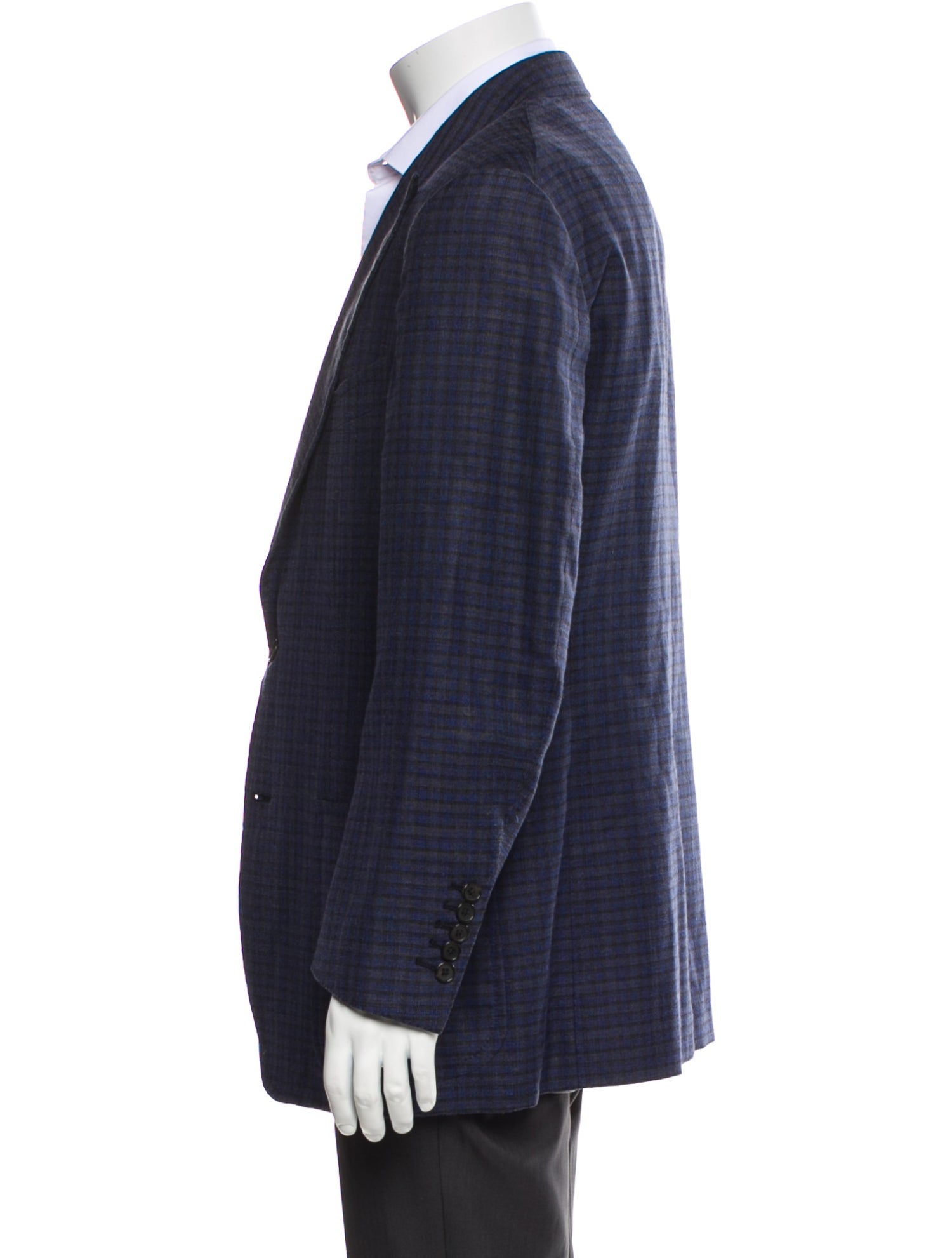Tom Ford Mohair Plaid Print Blazer
