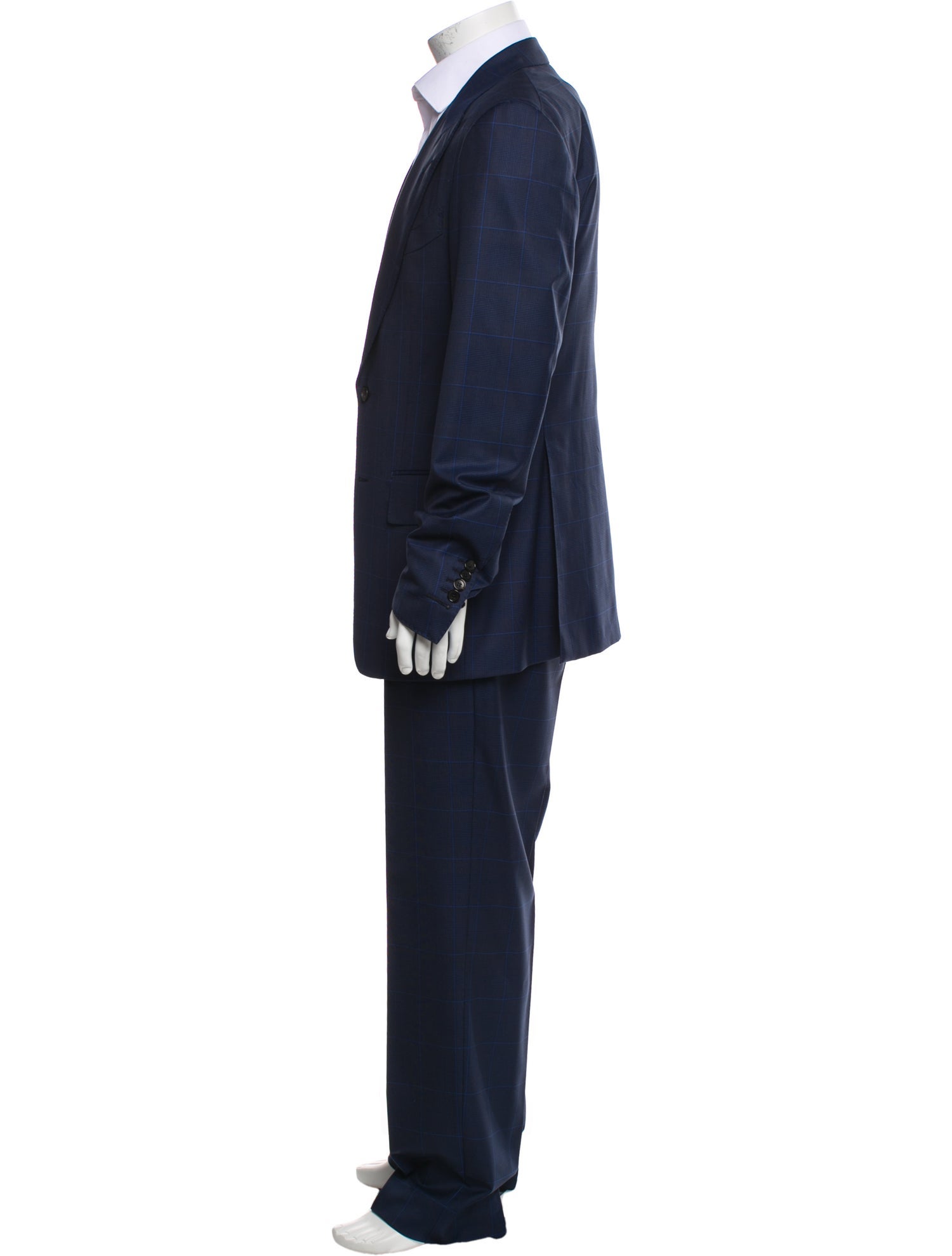 Tom Ford Wool Plaid Print Two-Piece Suit