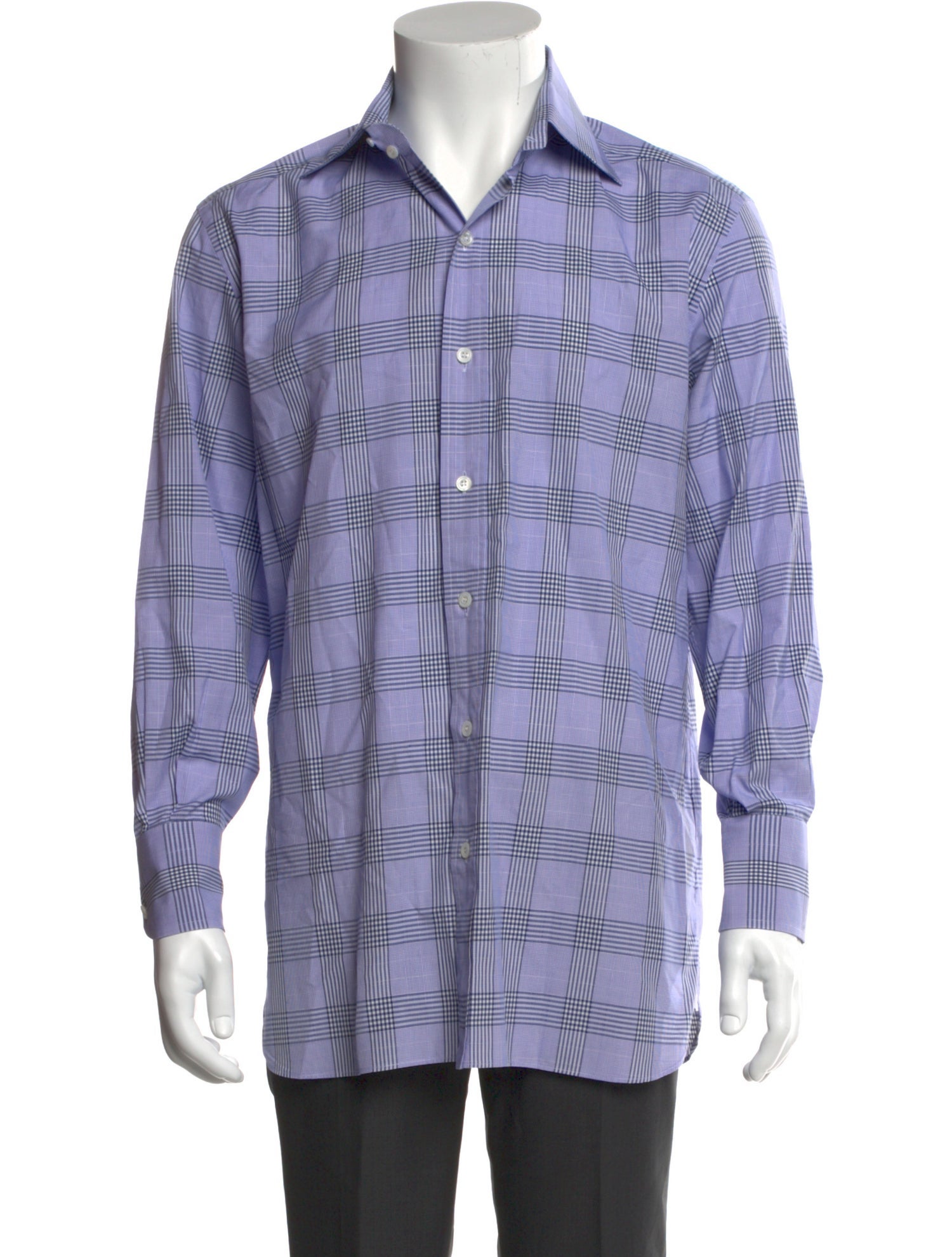 Tom Ford Plaid Print Long Sleeve Shirt