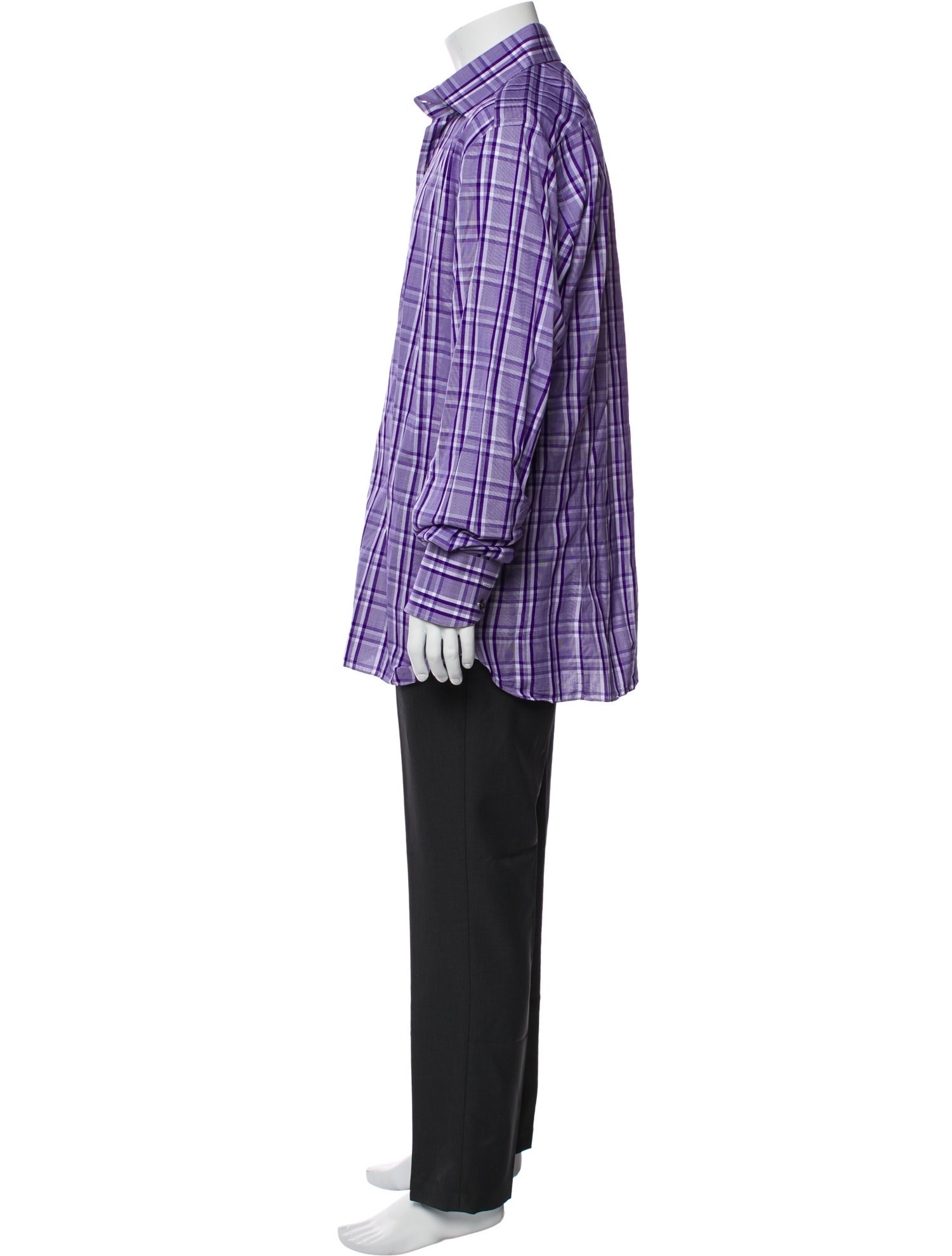 Tom Ford Plaid Print Long Sleeve Dress Shirt