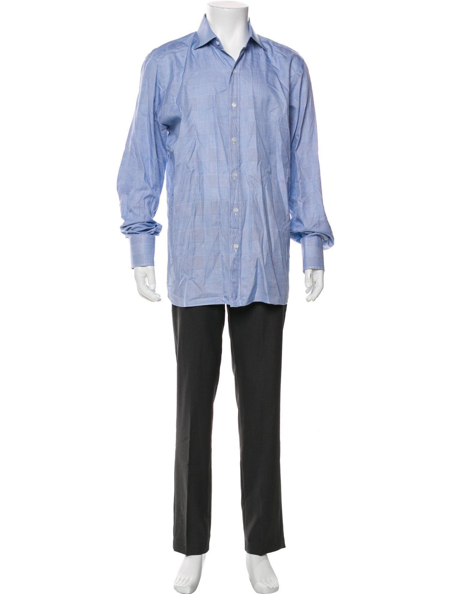 Tom Ford Plaid Print Long Sleeve Dress Shirt