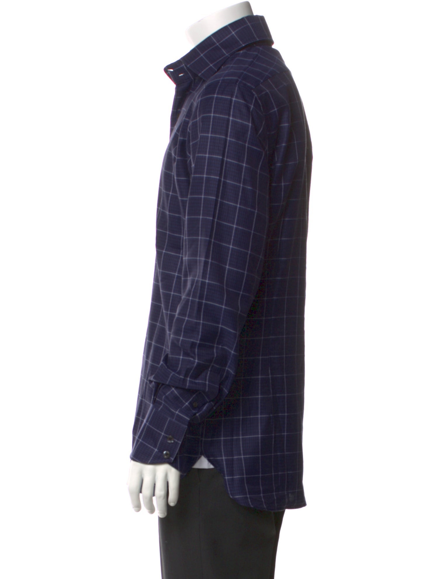 Tom Ford Plaid Print Long Sleeve Shirt