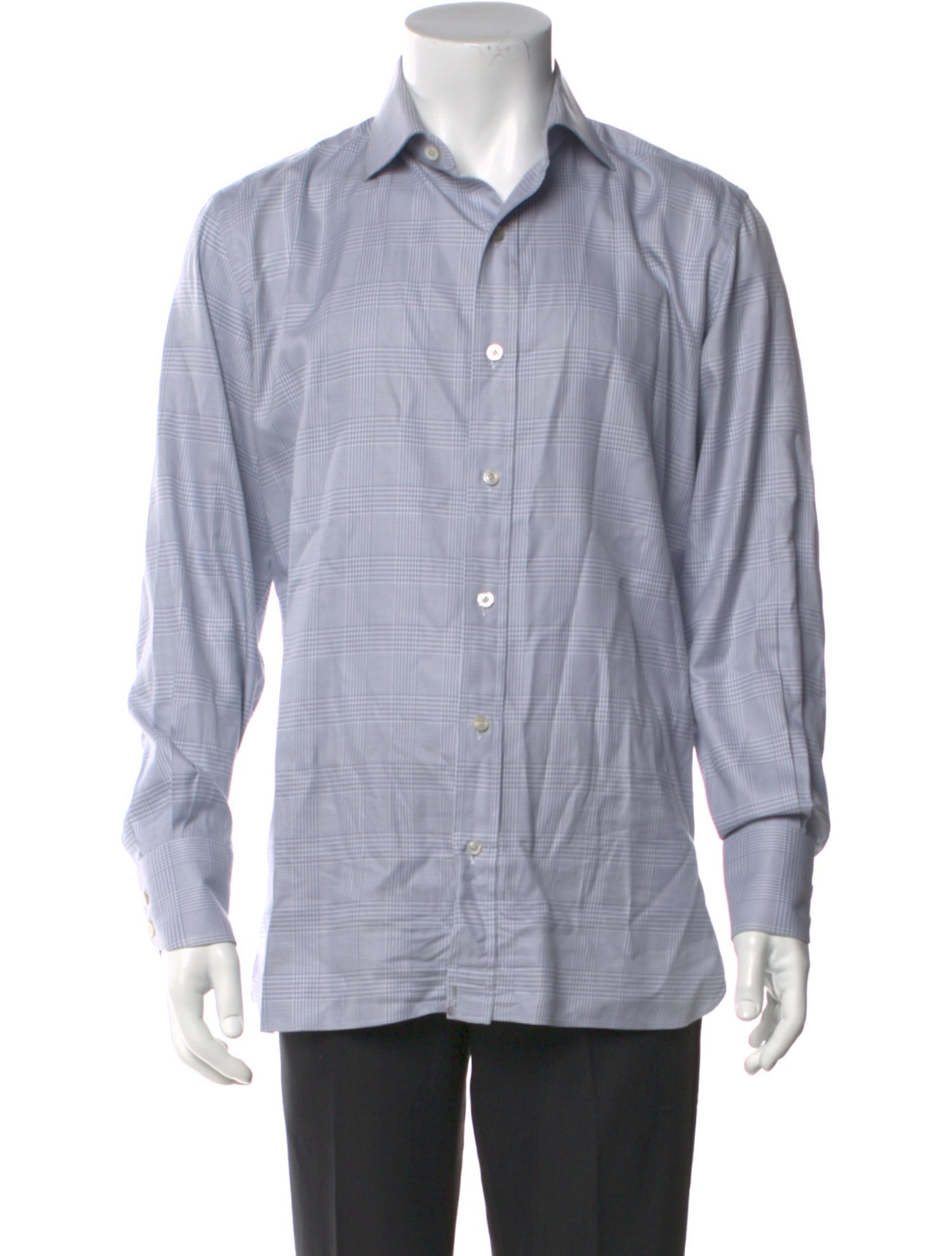 Tom Ford Plaid Print Long Sleeve Dress Shirt