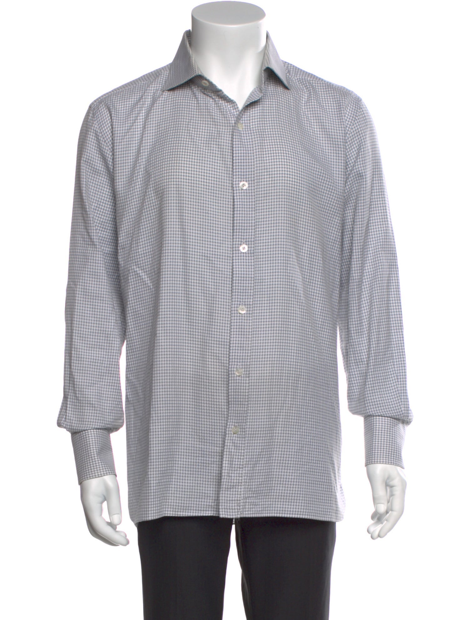 Tom Ford Plaid Print Long Sleeve Dress Shirt