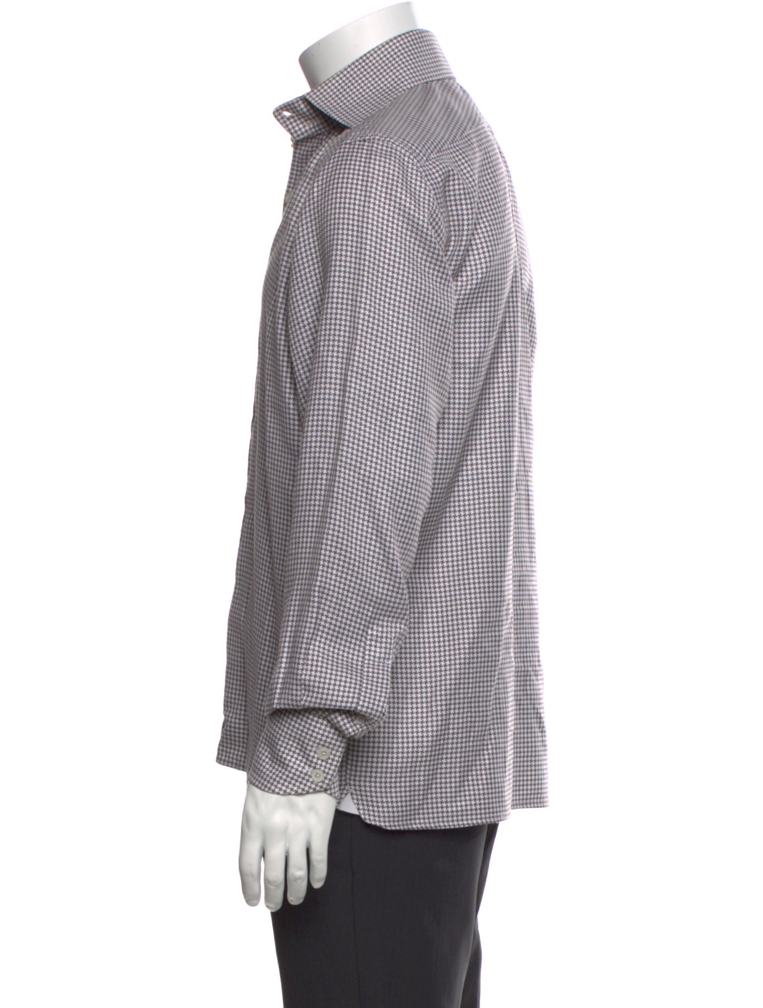Tom Ford Houndstooth Print Long Sleeve Dress Shirt