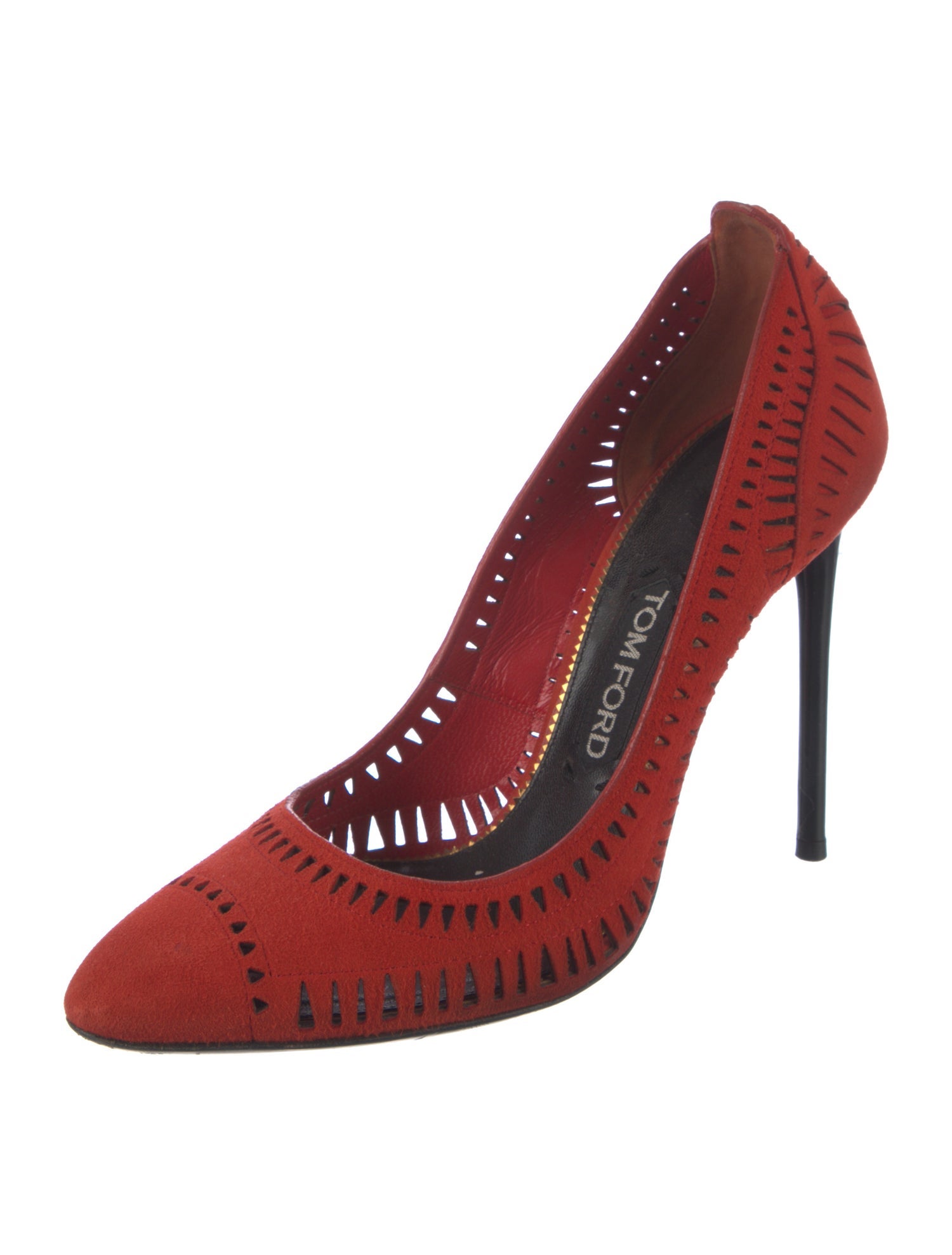 Tom Ford Suede Cutout Accent Pumps