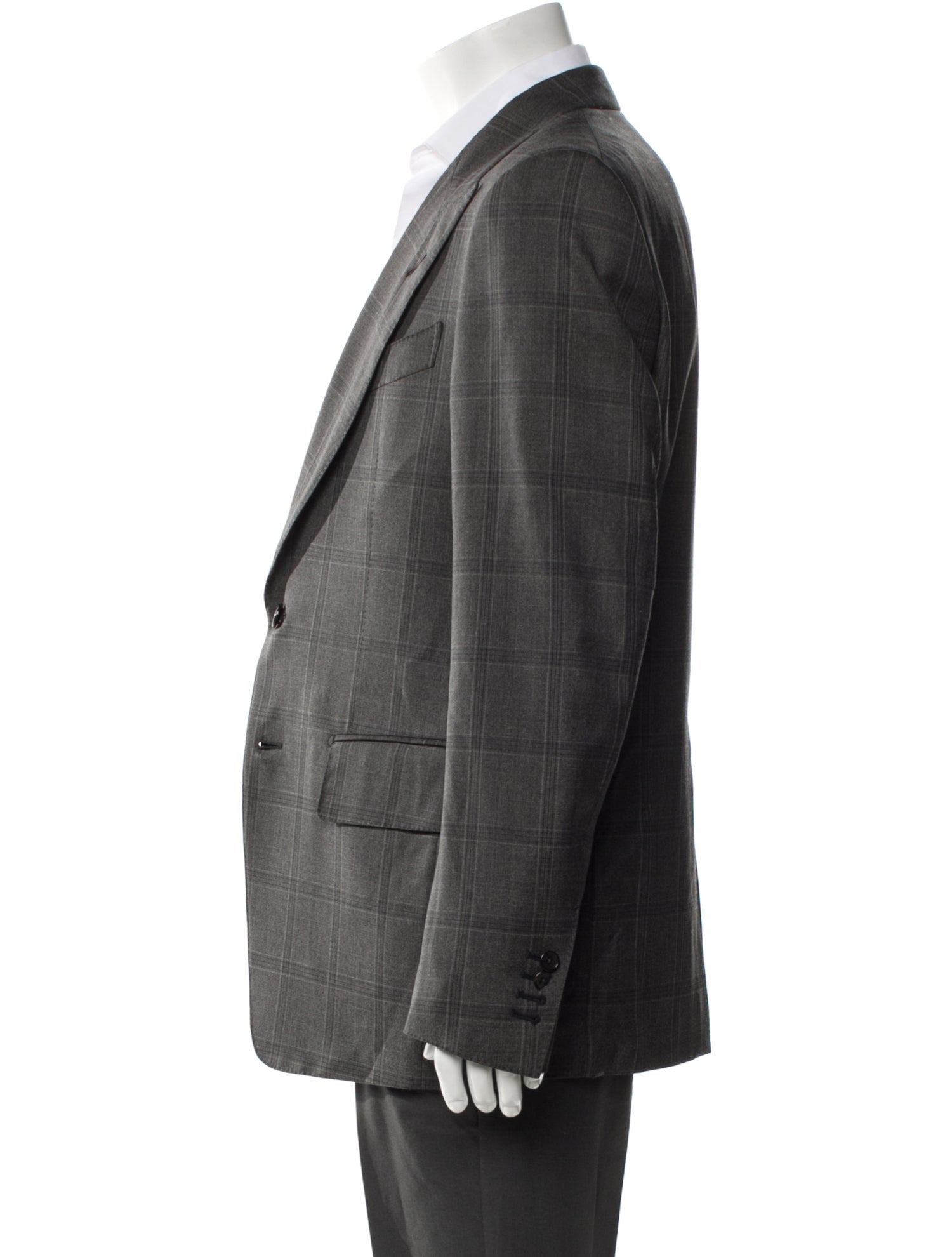 Tom Ford Wool Plaid Print Blazer