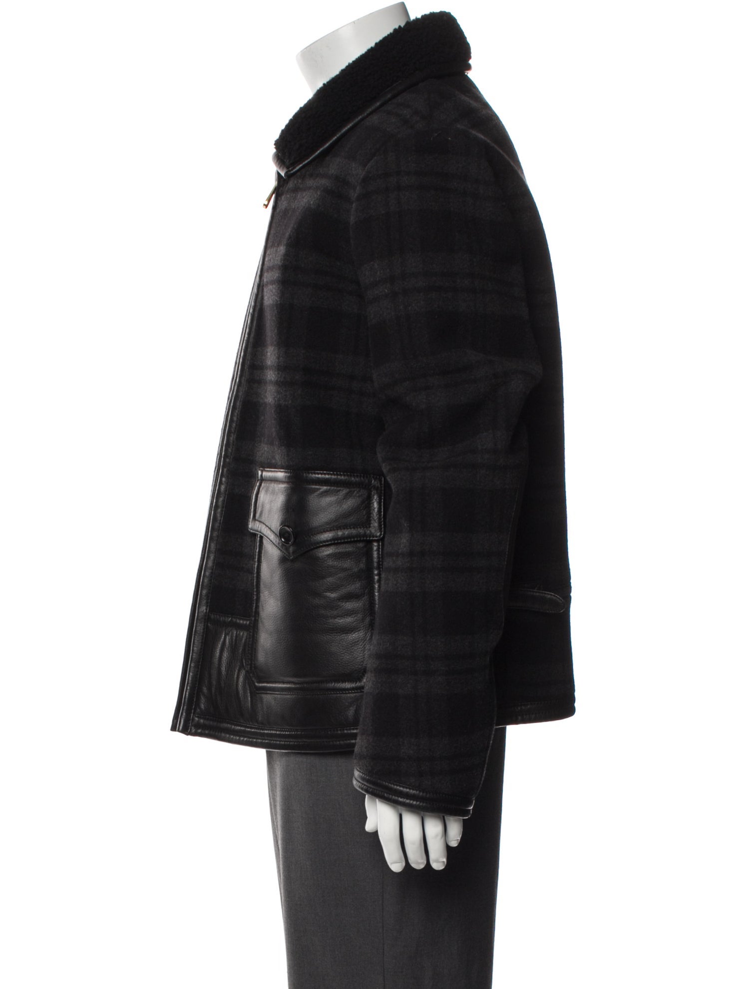 Tom Ford Wool Plaid Print Puffer Coat