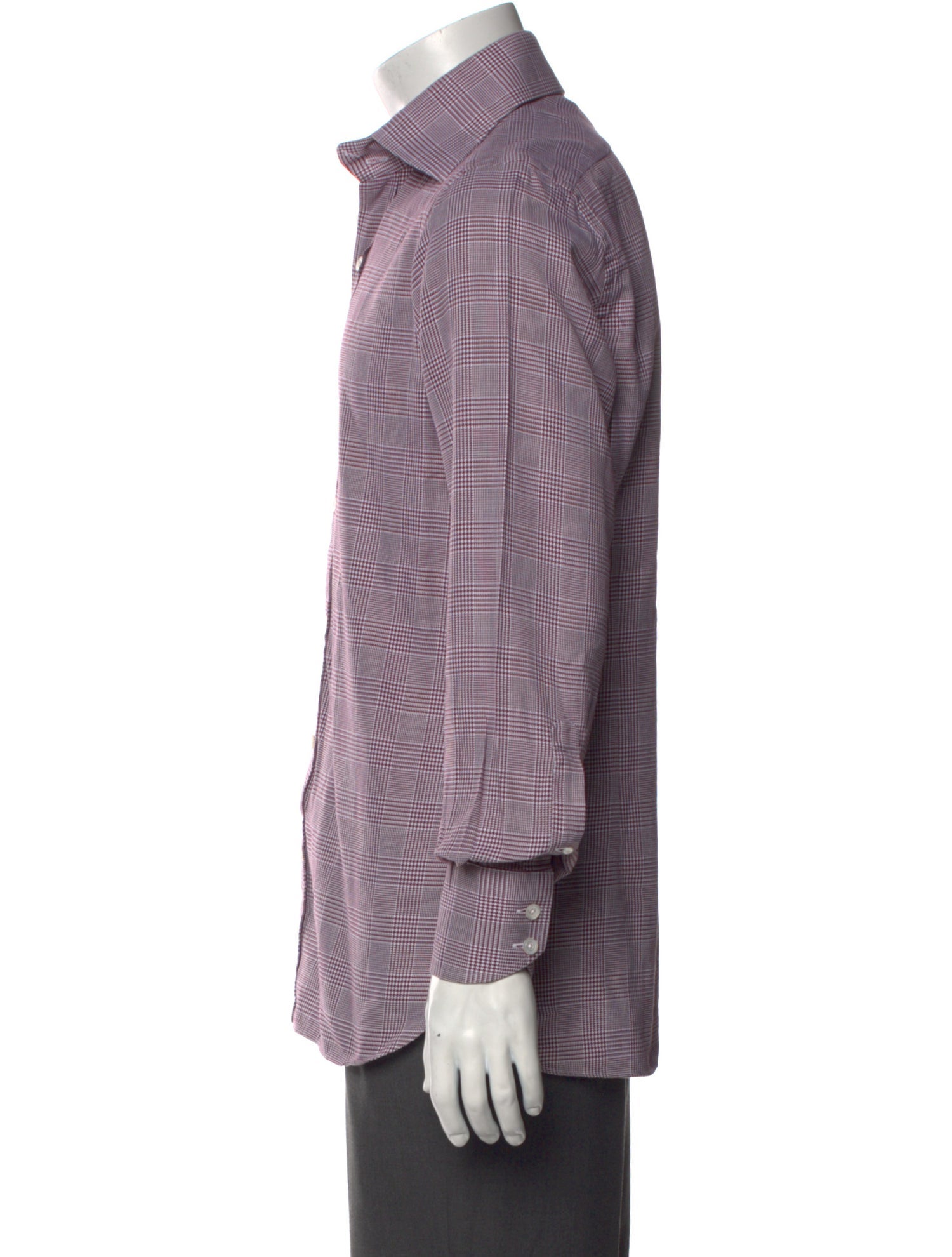 Tom Ford Plaid Print Long Sleeve Dress Shirt