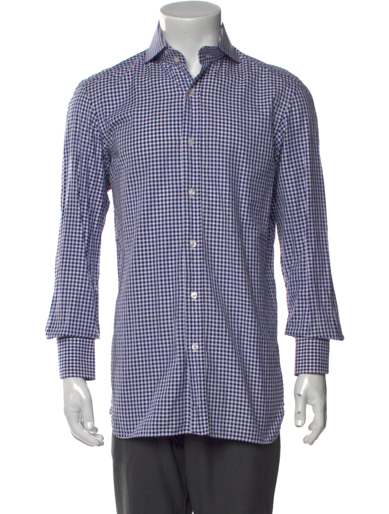 Tom Ford Plaid Print Long Sleeve Dress Shirt