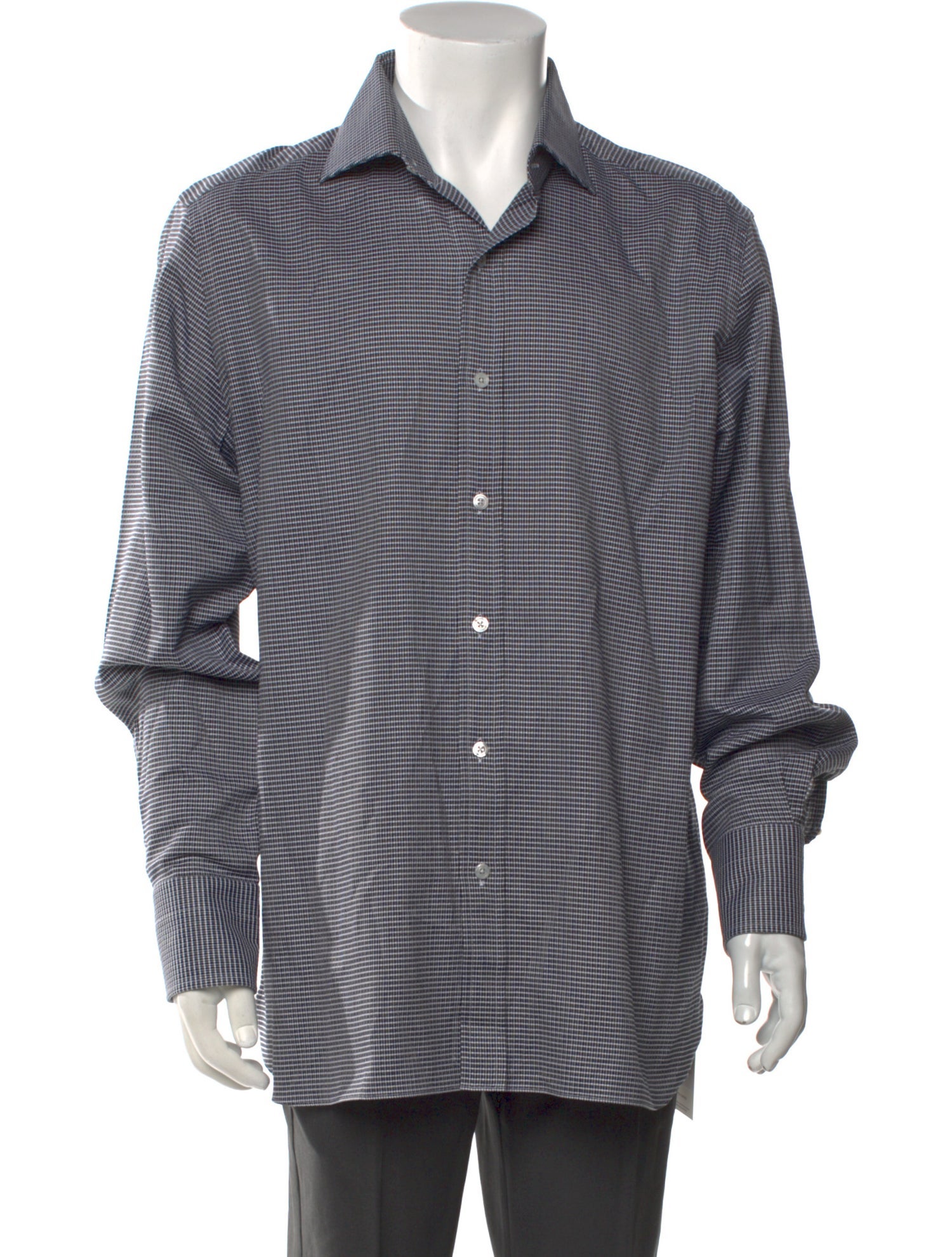 Tom Ford Plaid Print Long Sleeve Dress Shirt