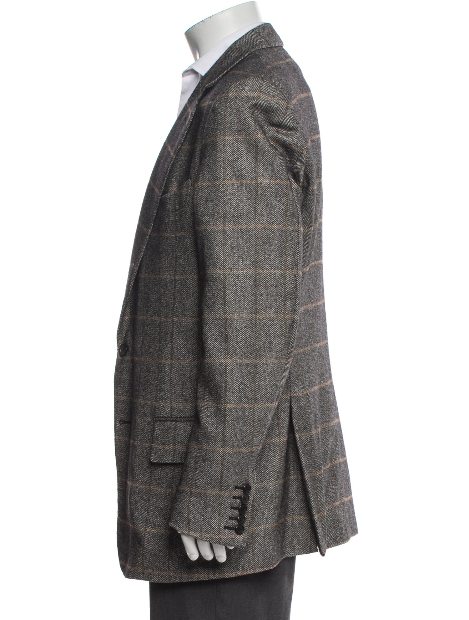 Tom Ford Wool Plaid Print Blazer