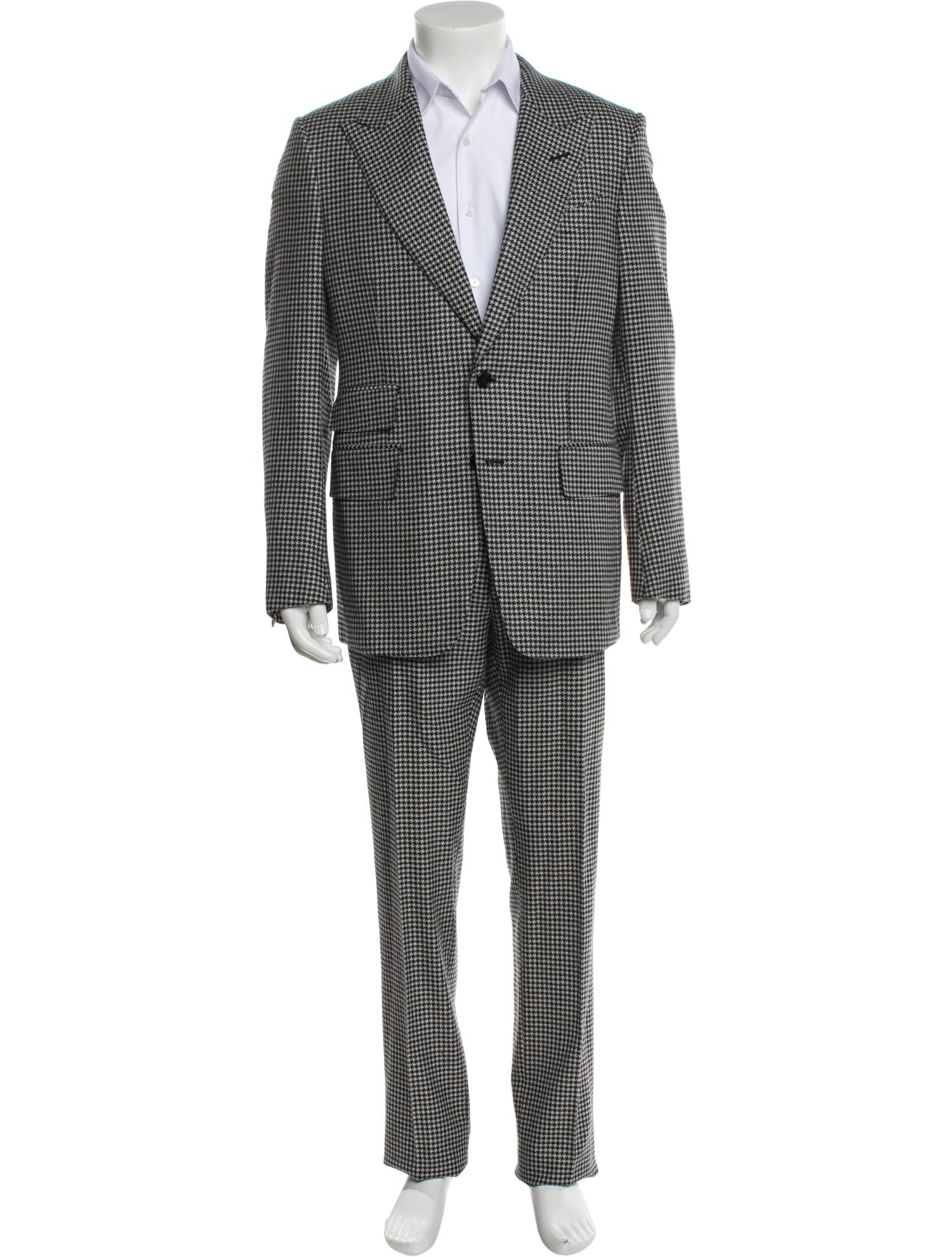 Tom Ford Wool Houndstooth Print Two-Piece Suit