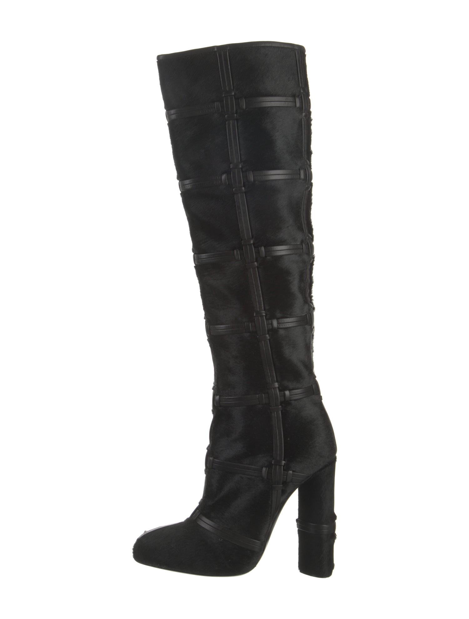 Tom Ford Ponyhair Leather Trim Embellishment Boots