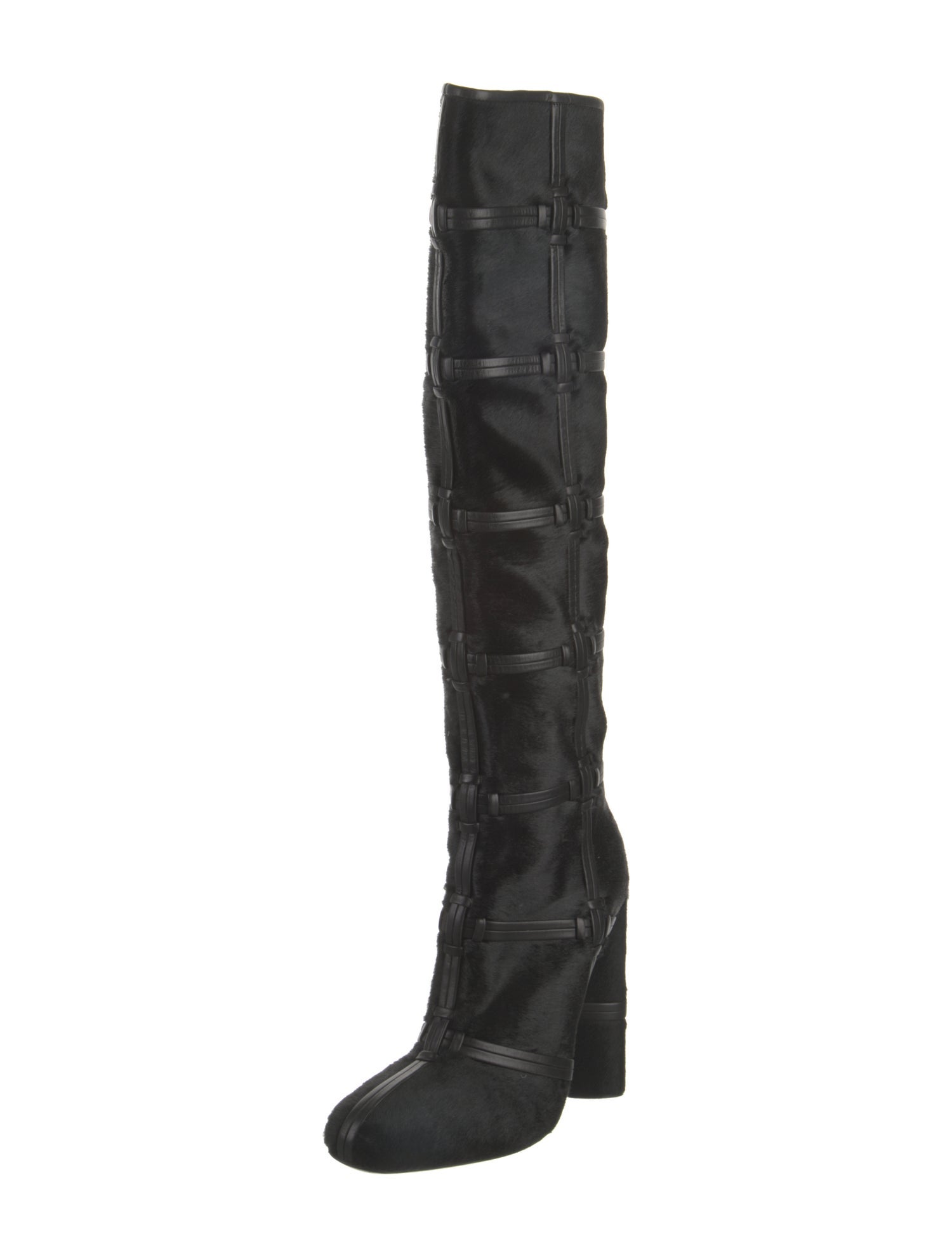Tom Ford Ponyhair Leather Trim Embellishment Boots