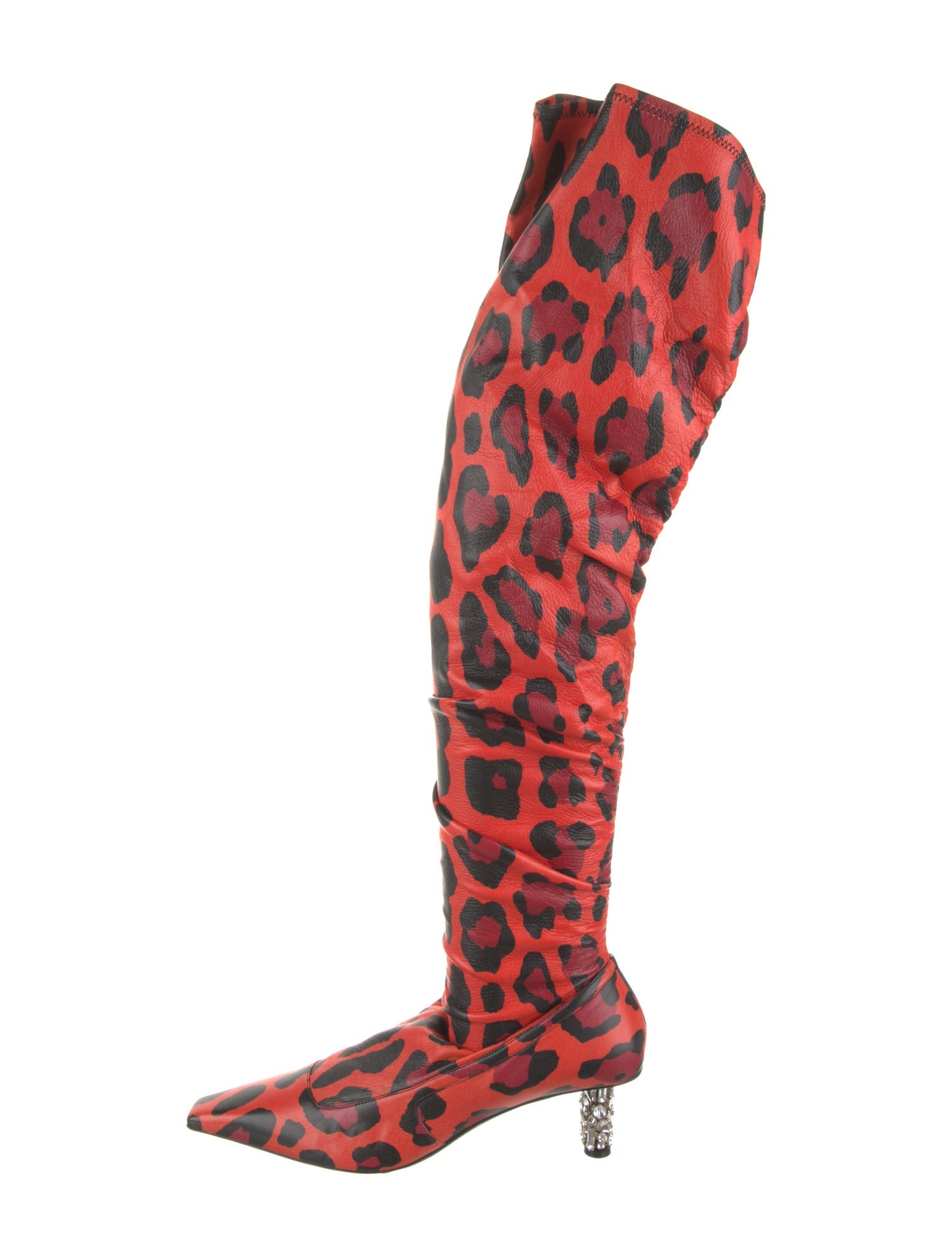 Tom Ford Leather Animal Print Boots