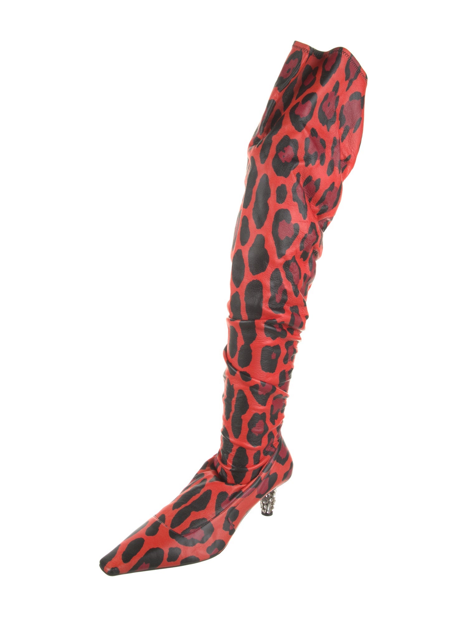 Tom Ford Leather Animal Print Boots