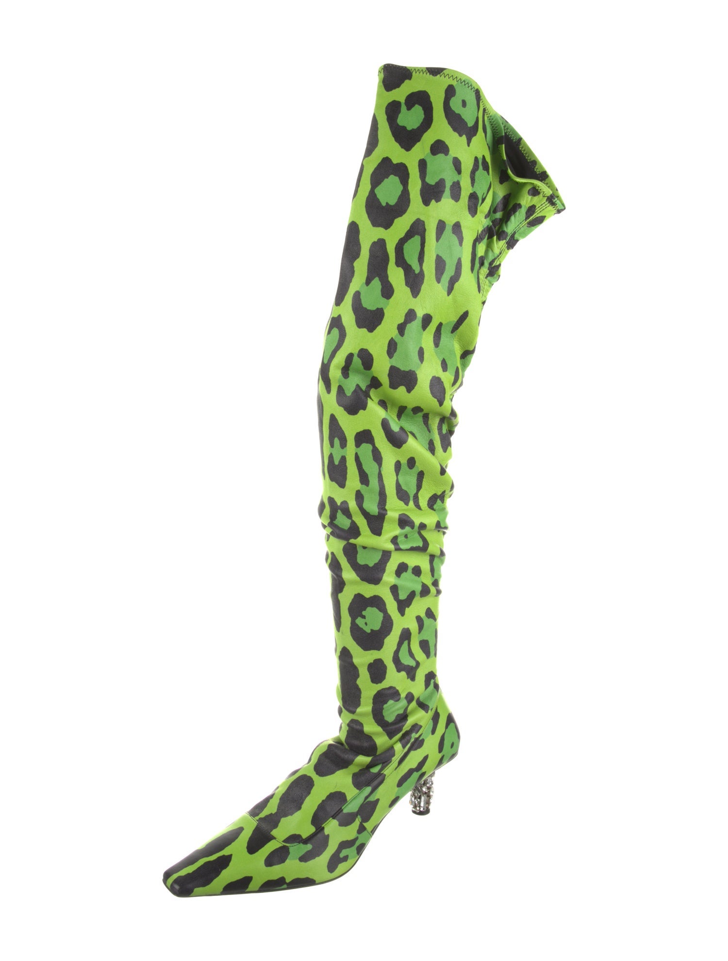 Tom Ford Leather Animal Print Sock Boots