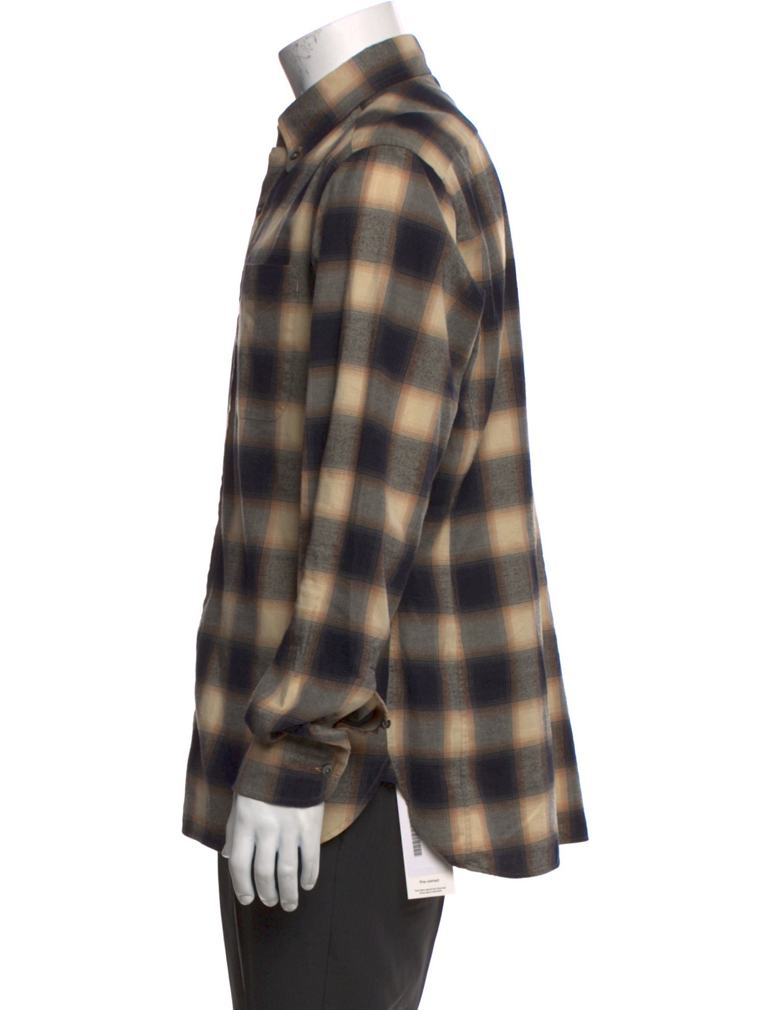 Tom Ford Plaid Print Long Sleeve Shirt