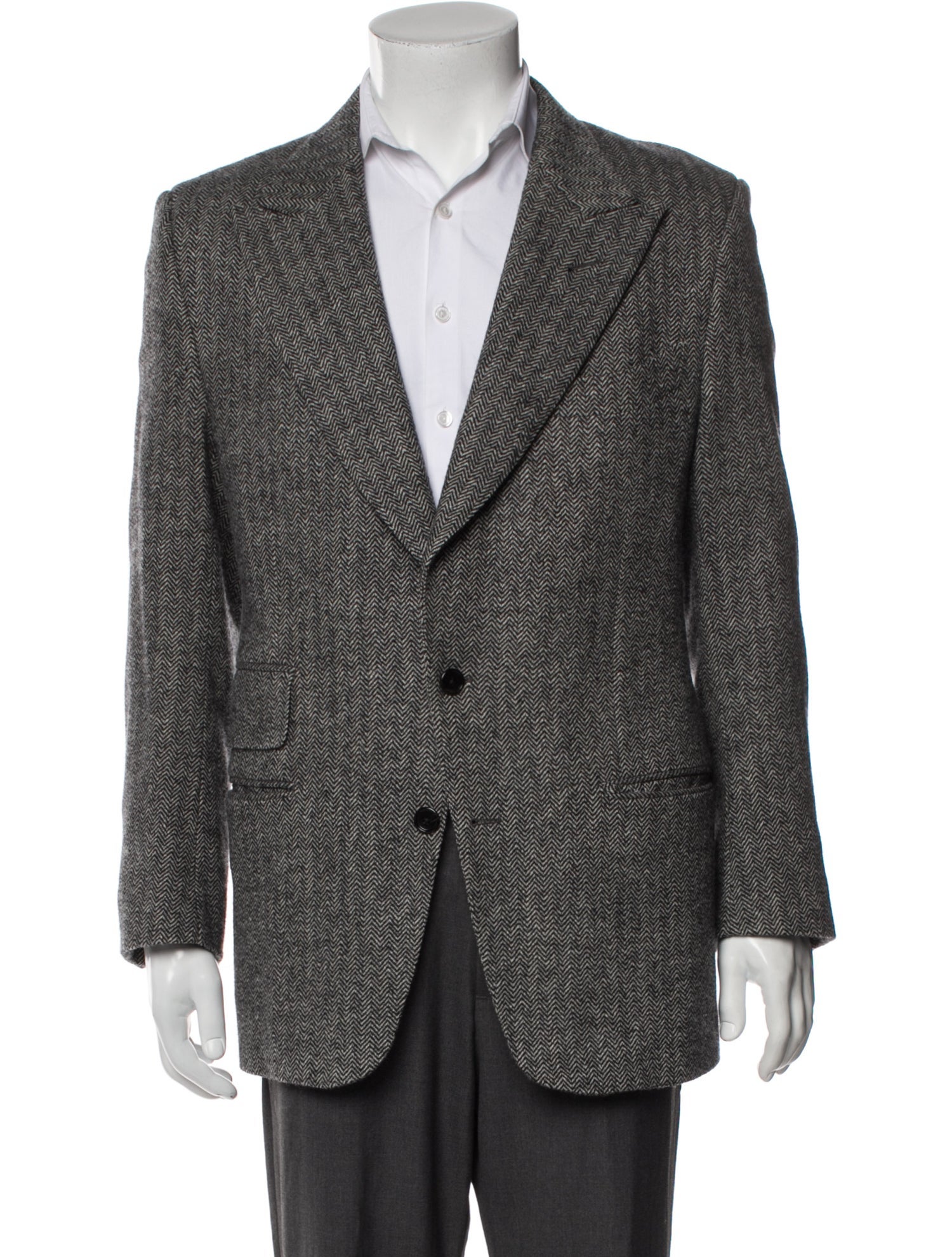 Tom Ford Wool Tweed Pattern Peacoat