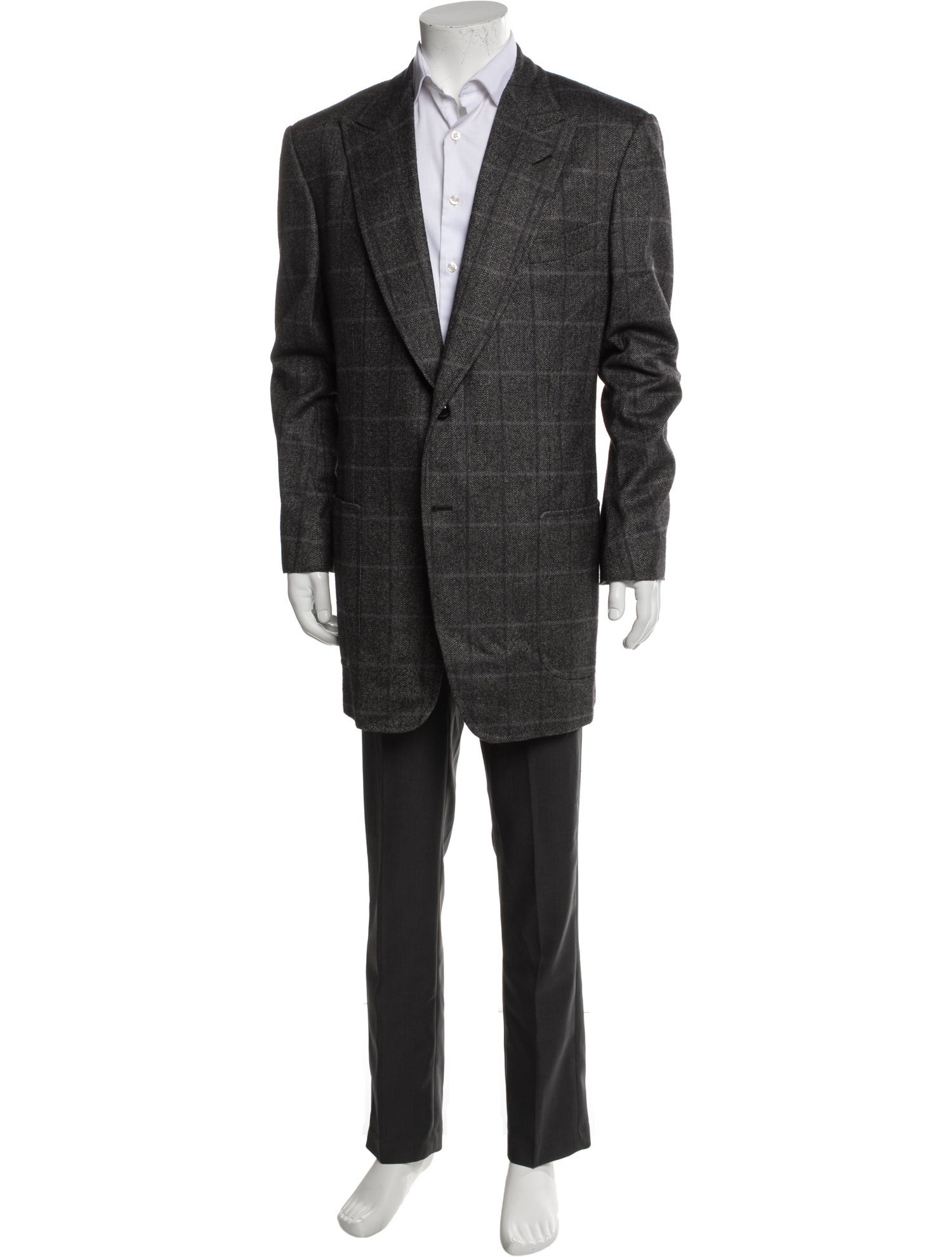 Tom Ford Wool Plaid Print Blazer